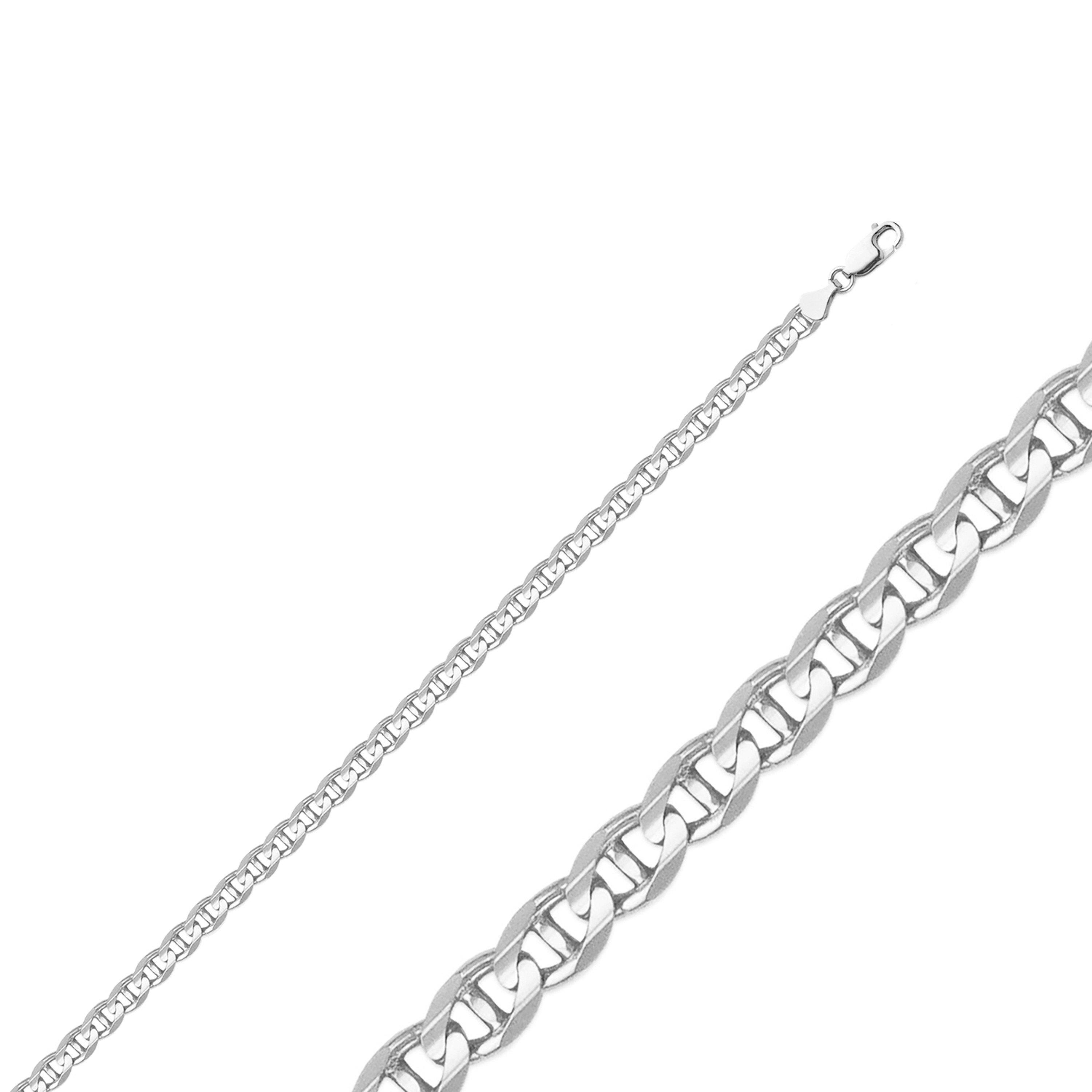 14k White Gold 3.1mm (Nickel Free) Mariner Chain 16 Inches 14k White Gold 3.1mm (Nickel Free) Mariner Chain 16 Inches
