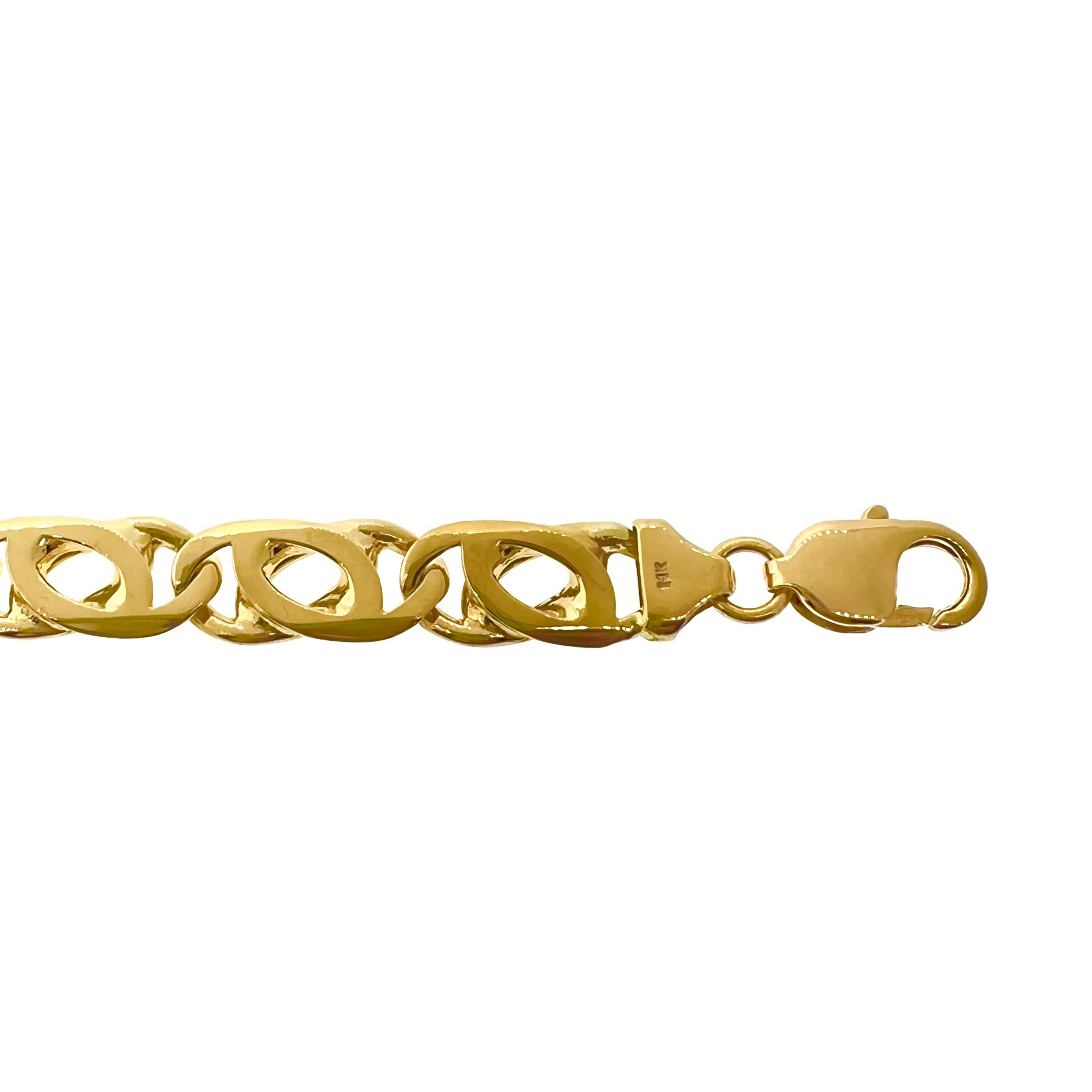 14k Gold 8mm Link Bracelet 8 Inches 14k Gold 8mm Link Bracelet 8 Inches