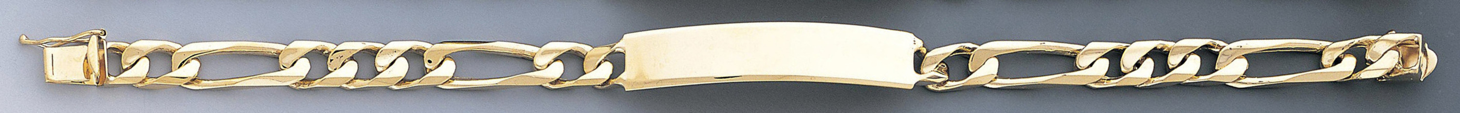 14k Gold 8mm Polihsed Figaro Id Link Bracelet 8 Inches 14k Gold 8mm Polihsed Figaro Id Link Bracelet 8 Inches