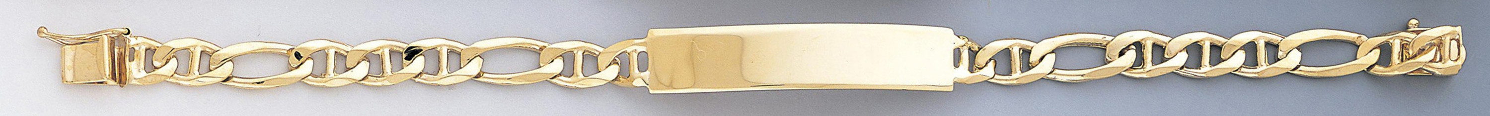 14k Yellow Gold 7mm Mariner Figaro Id Link Bracelet 8 Inches 14k Yellow Gold 7mm Mariner Figaro Id Link Bracelet 8 Inches