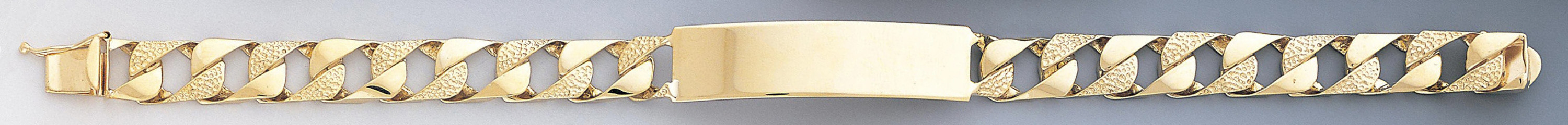 14k Gold 10mm Handmade Id Link Bracelet 9 Inches 14k Gold 10mm Handmade Id Link Bracelet 9 Inches