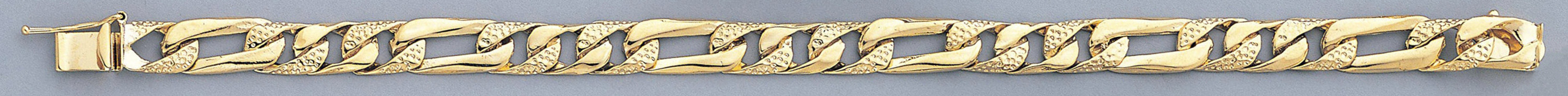 14k Gold 8mm Hammered and Polished Link Bracelet 9 Inches 14k Gold 8mm Hammered and Polished Link Bracelet 9 Inches