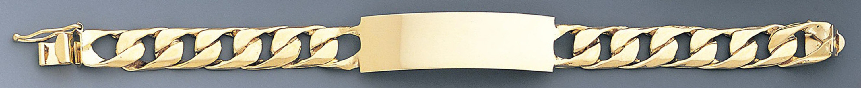 14k Gold 8mm Kid's Curb Id Link Bracelet 6 Inches 14k Gold 8mm Kid's Curb Id Link Bracelet 6 Inches