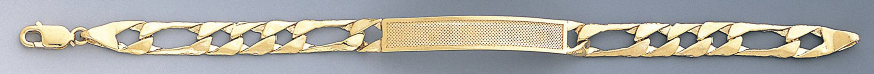 14k Gold 6mm Kid's Frame Id Figaro Link Bracelet 6 Inches 14k Gold 6mm Kid's Frame Id Figaro Link Bracelet 6 Inches