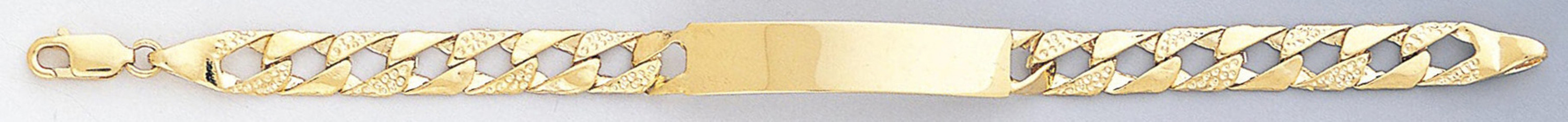 14k Gold 6mm Kid's Id Nugget Link Bracelet 5.5 Inches 14k Gold 6mm Kid's Id Nugget Link Bracelet 5.5 Inches