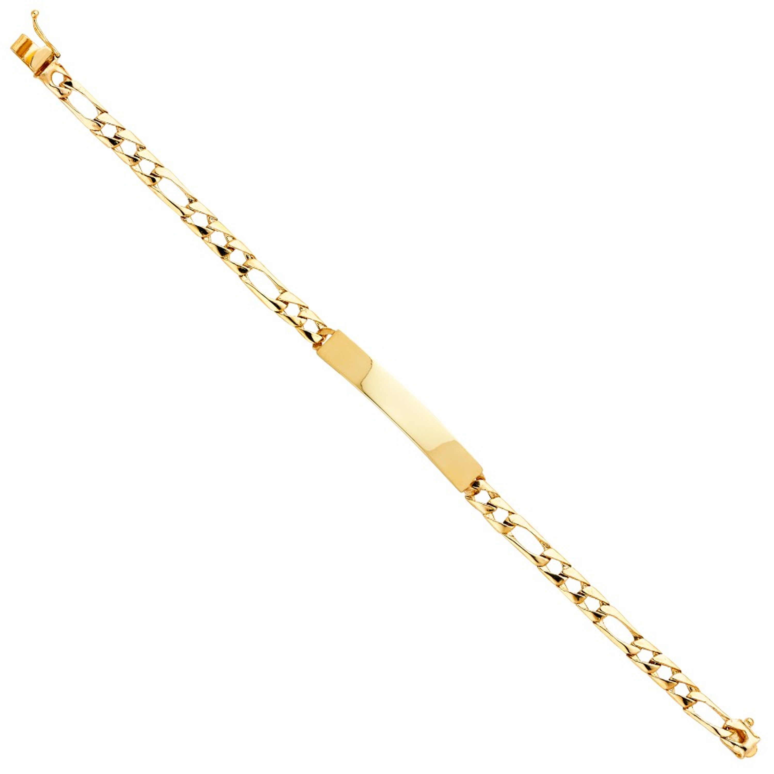 14k Yellow Gold 6mm Id Link Bracelet 8 Inches 14k Yellow Gold 6mm Id Link Bracelet 8 Inches