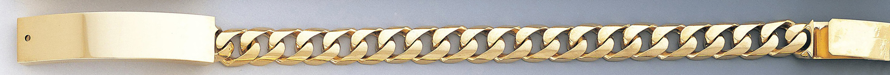 14k Gold 9mm Military Id Link Bracelet 8 Inches 14k Gold 9mm Military Id Link Bracelet 8 Inches