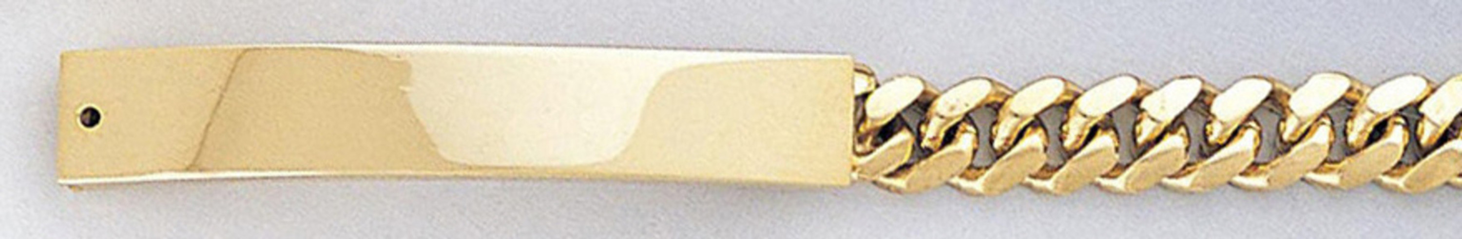 14k Gold 6mm Military Id Link Bracelet 7 Inches 14k Gold 6mm Military Id Link Bracelet 7 Inches