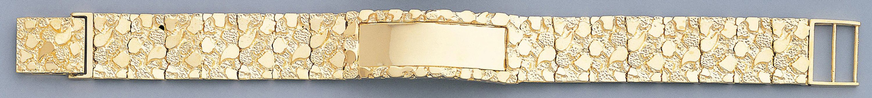 14k Gold 17mm Nugget Id Bracelet 8 Inches 14k Gold 17mm Nugget Id Bracelet 8 Inches