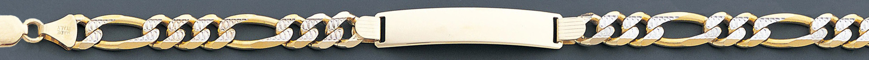 14k Gold 8mm Italian White Pave Id Bracelet 8 Inches 14k Gold 8mm Italian White Pave Id Bracelet 8 Inches