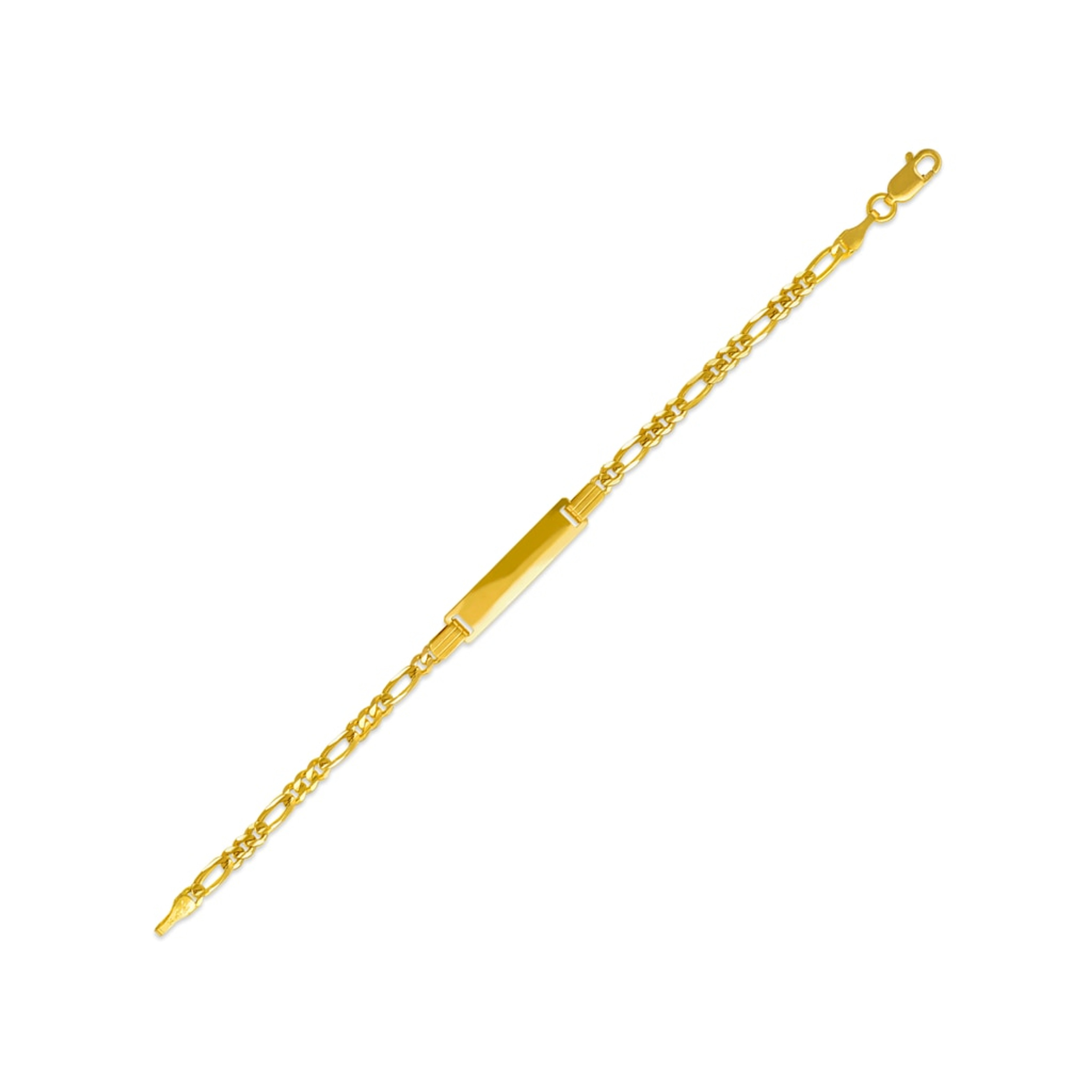 14k Gold 3mm Children's Italian Id Bracelet 6" 14k Gold 3mm Children's Italian Id Bracelet 6"