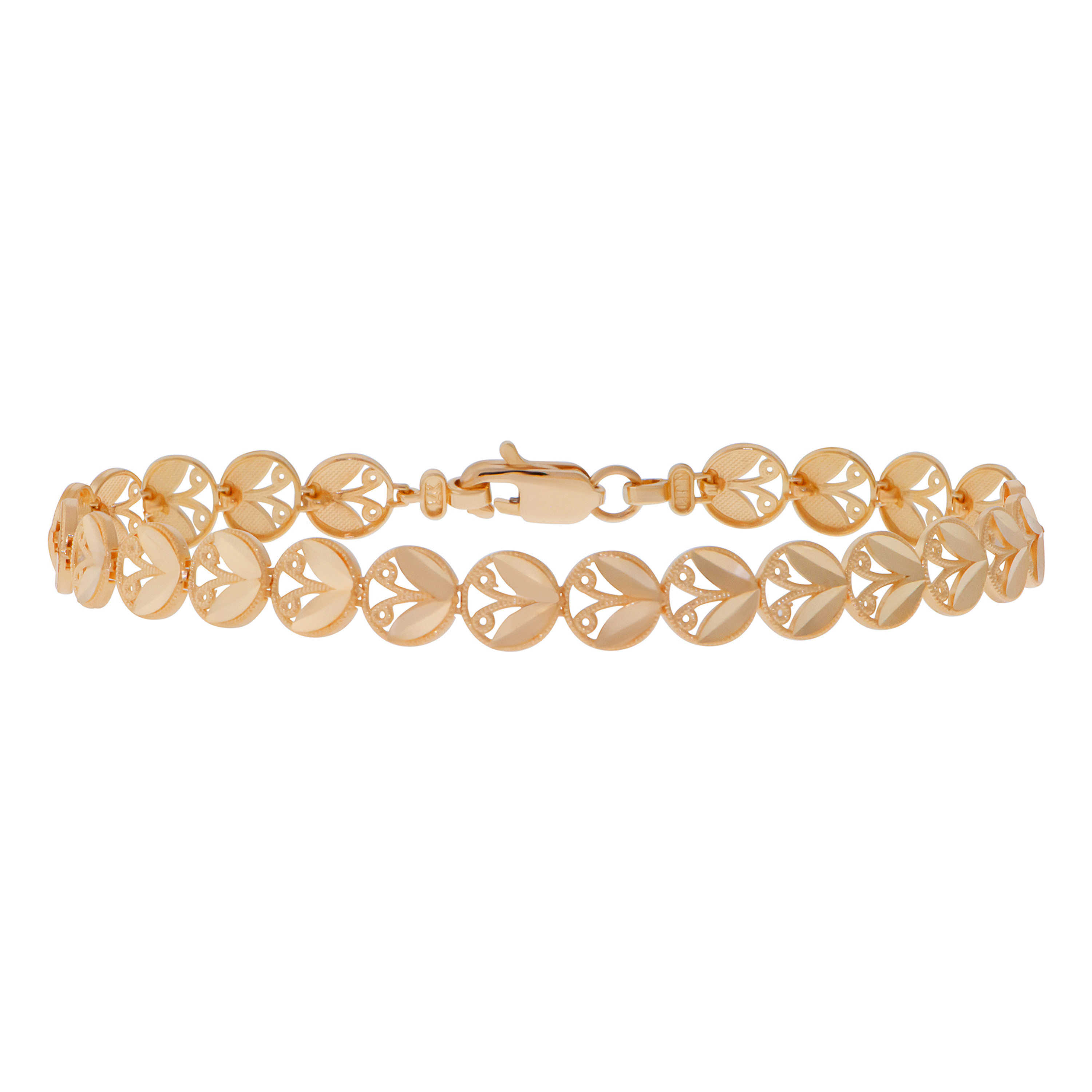 14k Gold 7.5mm Diamond Cut Bracelet 7 Inches 14k Gold 7.5mm Diamond Cut Bracelet 7 Inches