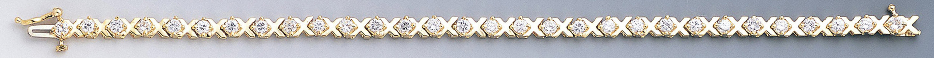 14k Gold 5mm Round Cz Hugs & Kisses Tennis Bracelet 8" 14k Gold 5mm Round Cz Hugs & Kisses Tennis Bracelet 8"