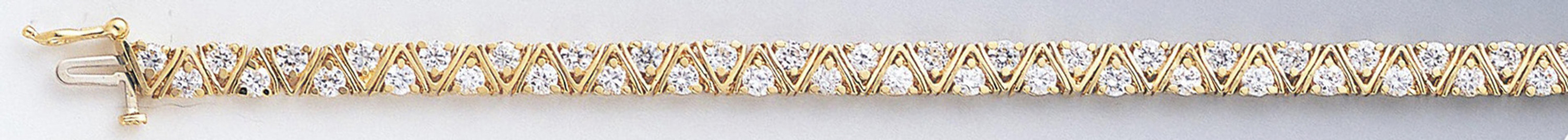 14k Gold 5mm Round Cz V Pattern Tennis Bracelet 8 Inches 14k Gold 5mm Round Cz V Pattern Tennis Bracelet 8 Inches