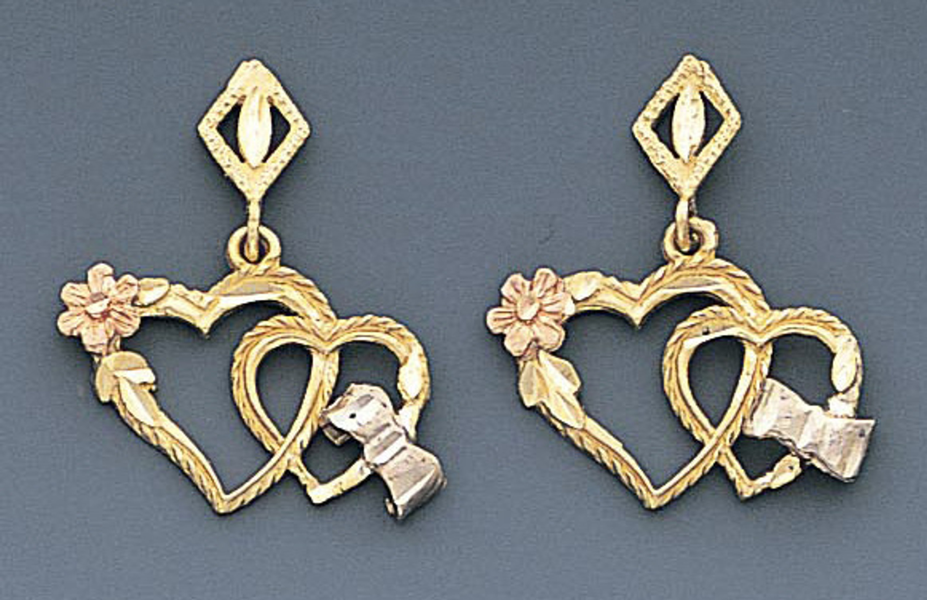 14k Gold Tri-color Earrings 19mm W X 22mm H 14k Gold Tri-color Earrings 19mm W X 22mm H