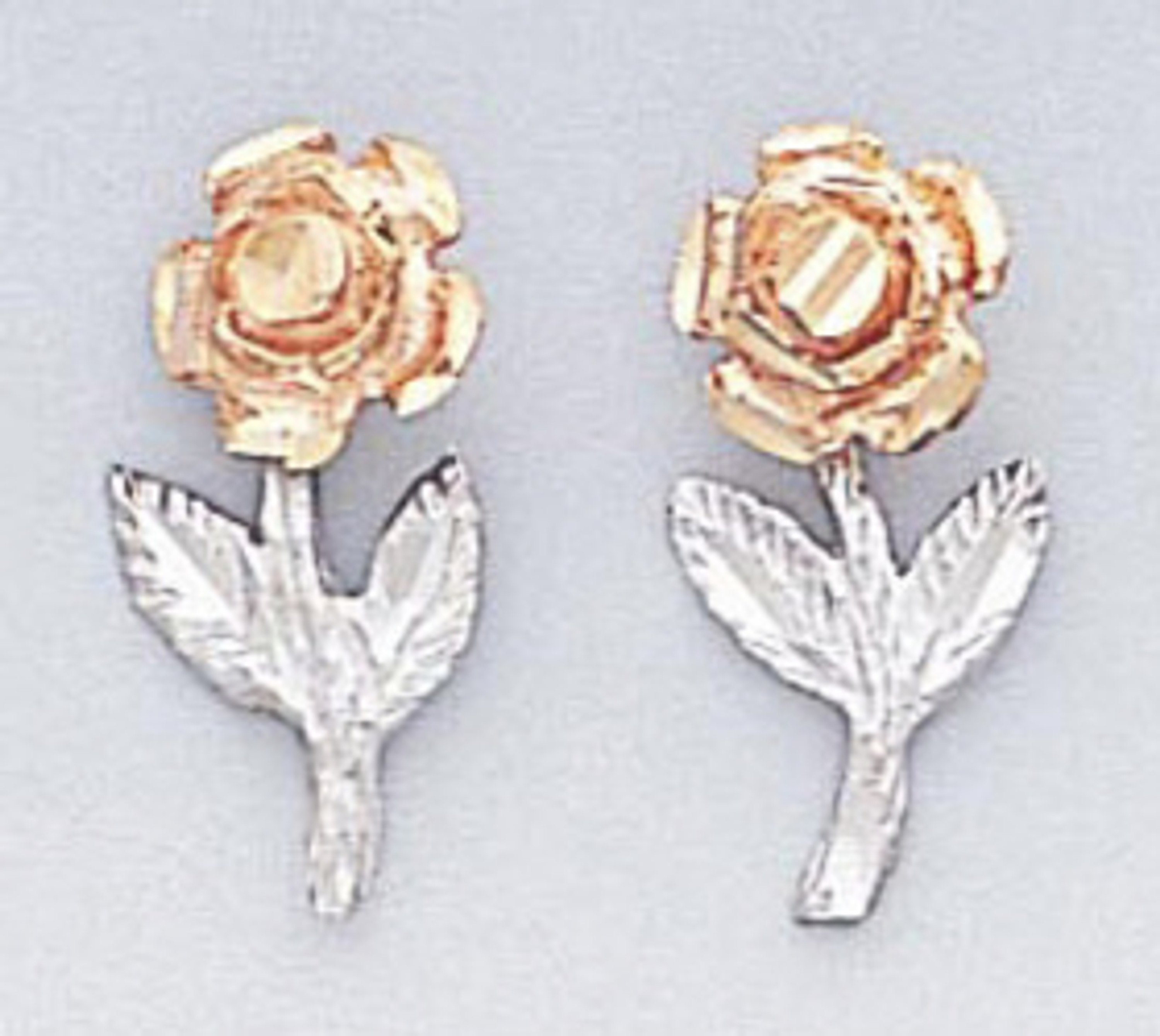 14k Gold Tri-color Earrings 7mm W X 14mm H 14k Gold Tri-color Earrings 7mm W X 14mm H