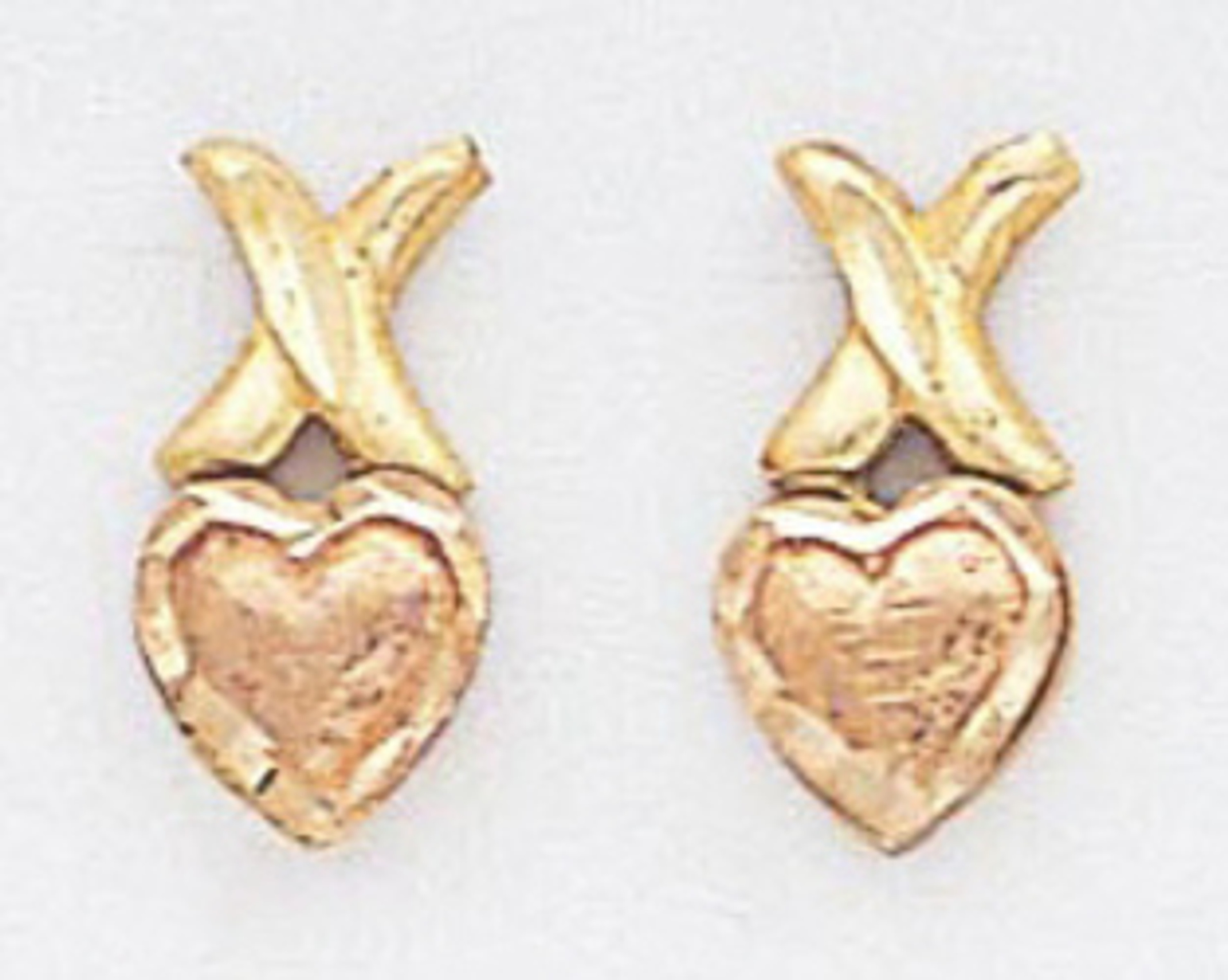 14k Gold Tri-color Earrings 5mm W X 11mm H 14k Gold Tri-color Earrings 5mm W X 11mm H