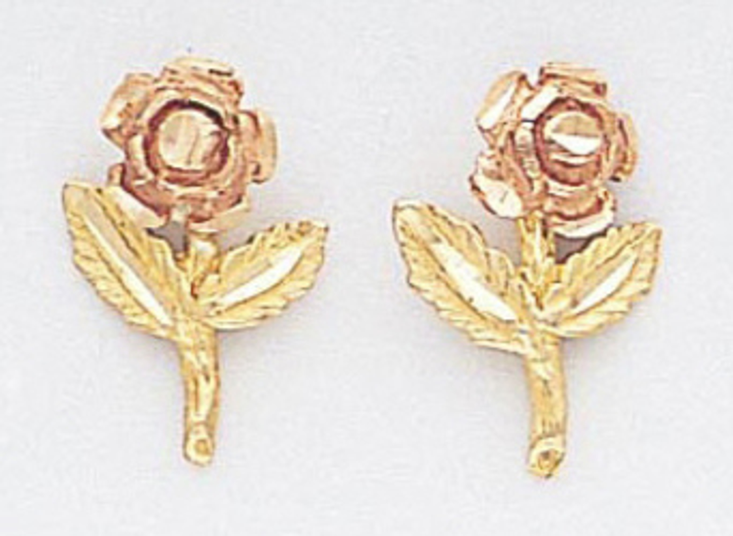 14k Gold Tri-color Earrings 9mm W X 14mm H 14k Gold Tri-color Earrings 9mm W X 14mm H