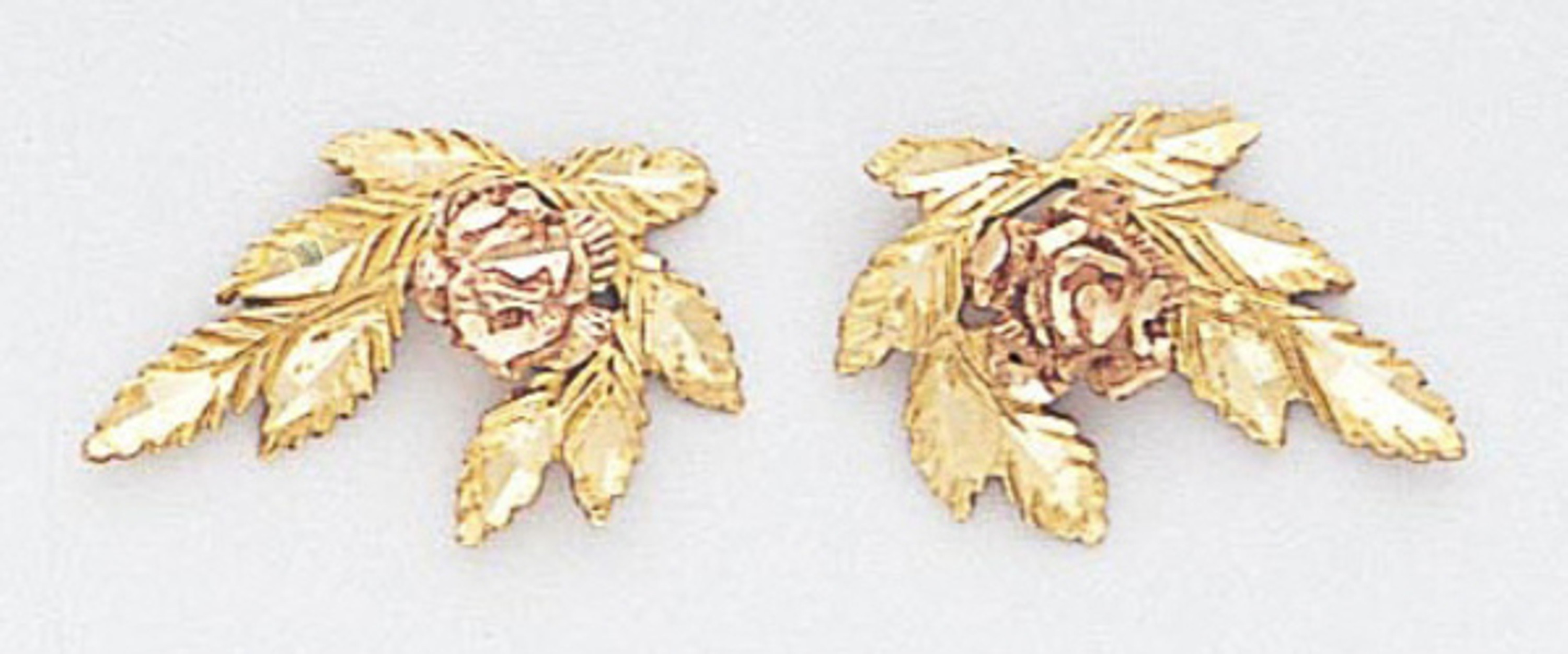 14k Gold Tri-color Earrings 17mm W X 11mm H 14k Gold Tri-color Earrings 17mm W X 11mm H