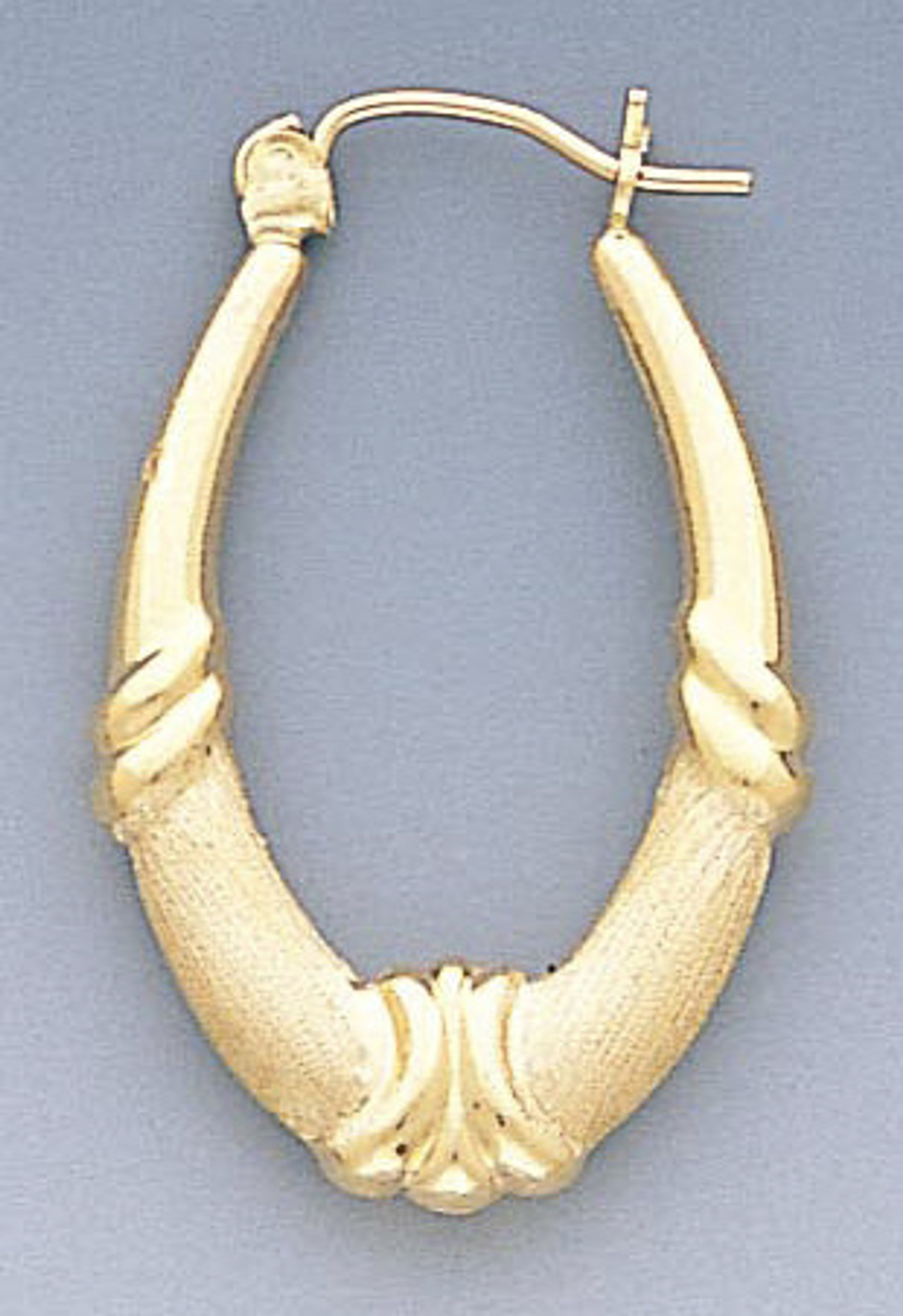 14k Gold Hollow Snap-bar Hoop Earrings 19mm W X 30mm H