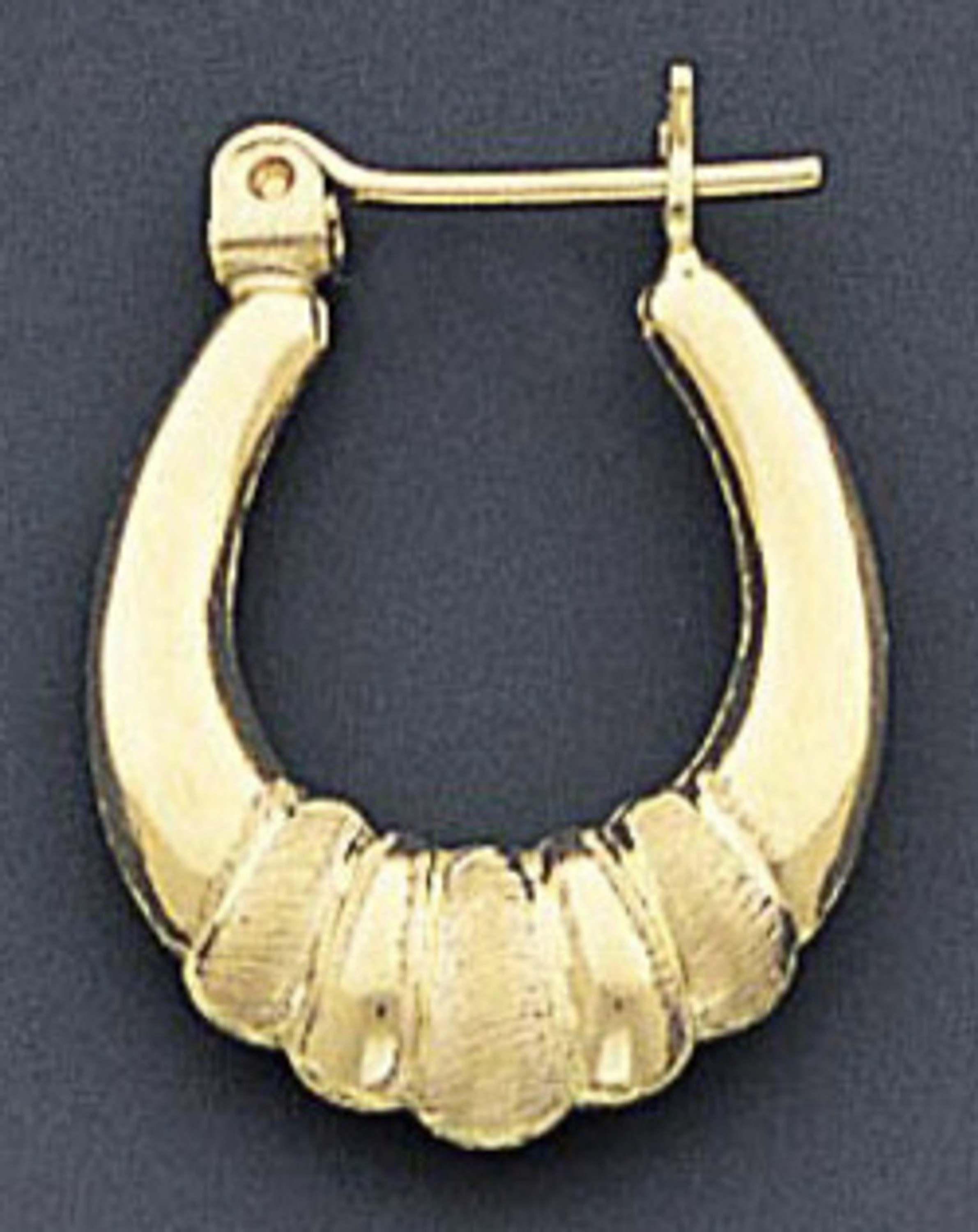 14k Gold Small Shrimp Hoop Earrings 16mm W X 20mm H