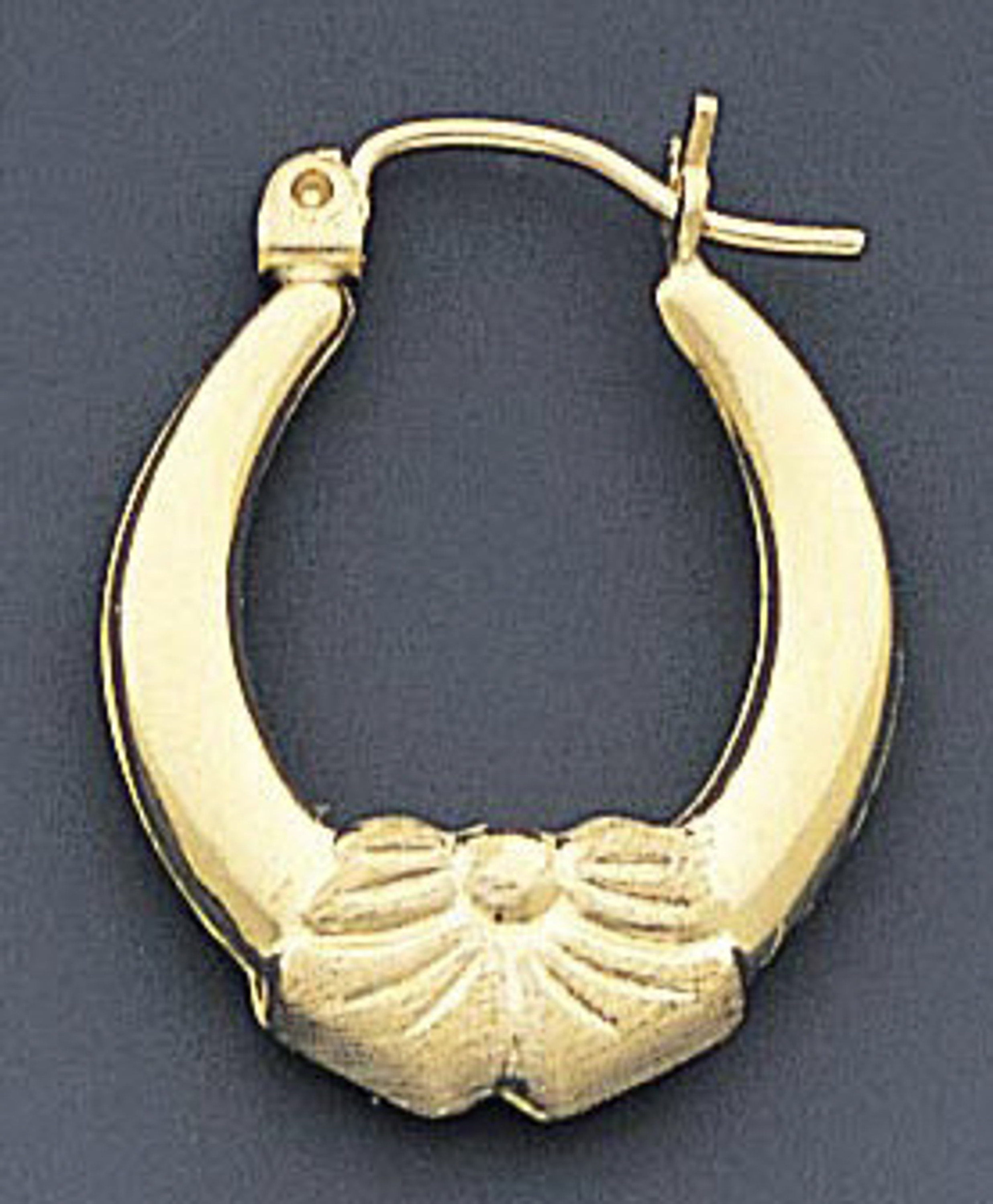 14k Gold Hollow Snap-bar Hoop Earrings 18mm W X 23mm H