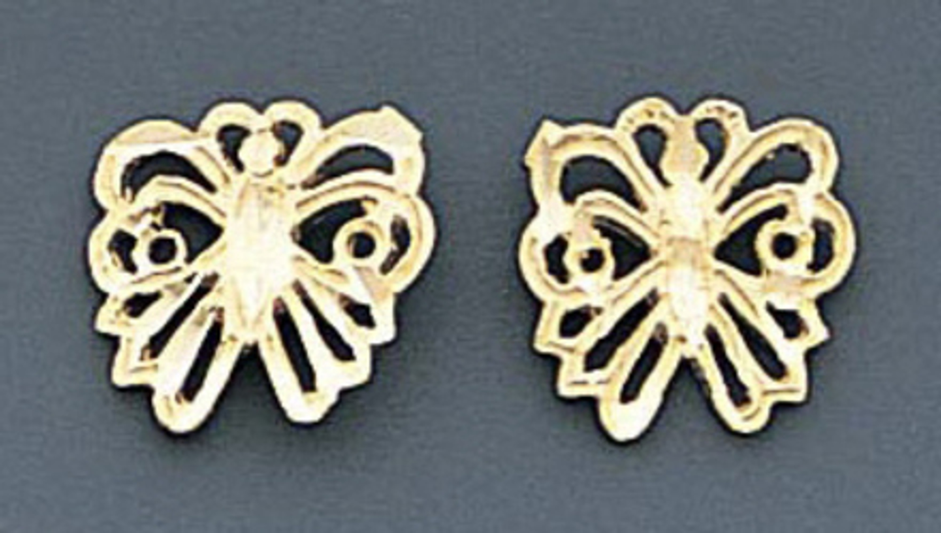 14k Gold 10mm Diamond Cut Butterfly Stud Earrings 14k Gold 10mm Diamond Cut Butterfly Stud Earrings