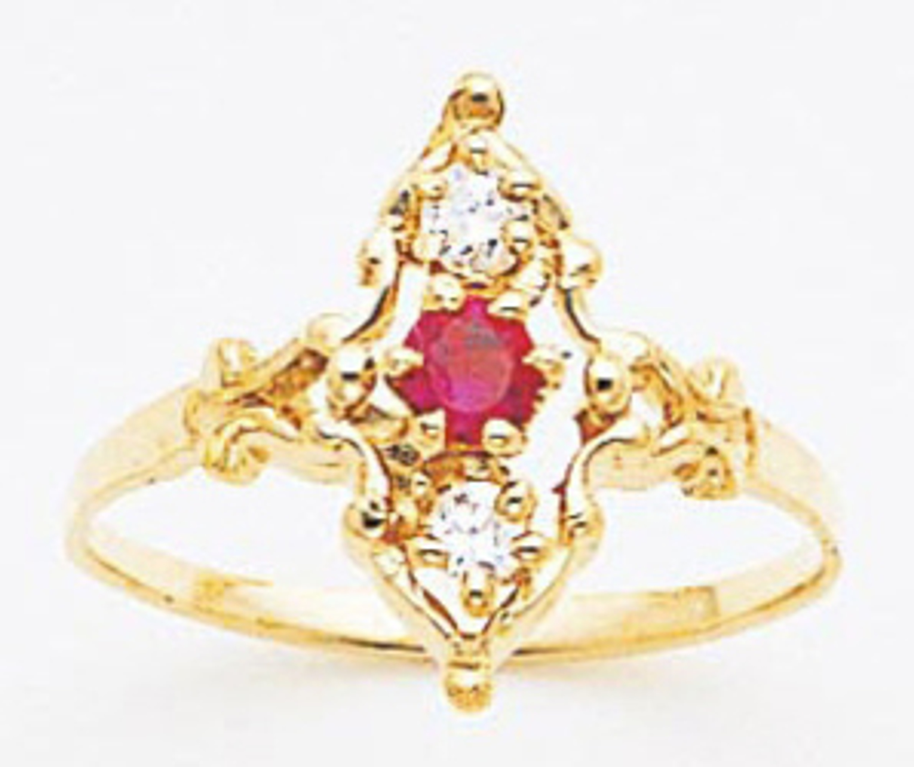14K Yellow Gold 16Mm Ladies Synthetic Ruby Ring 14K Yellow Gold 16Mm Ladies Synthetic Ruby Ring