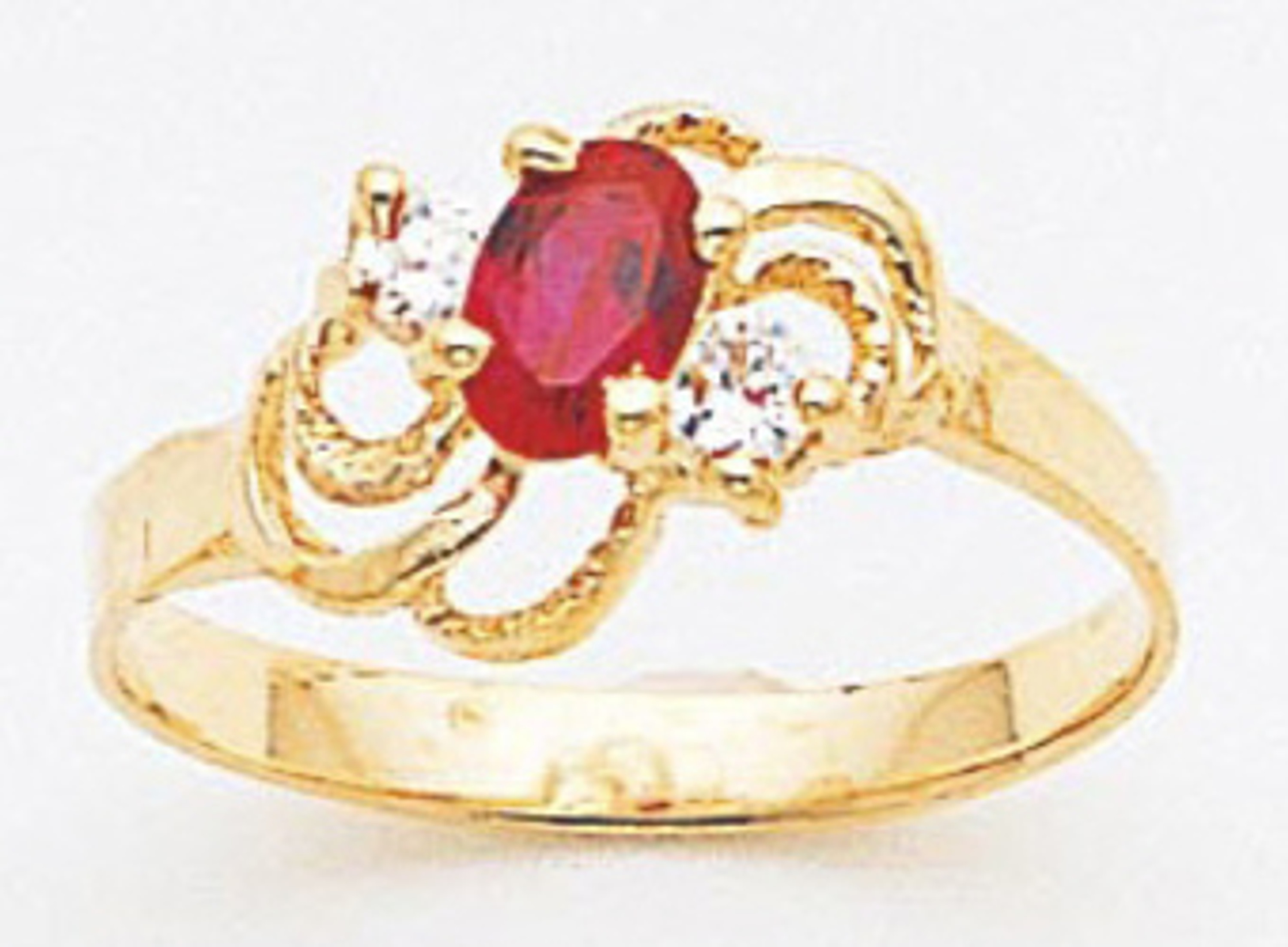 14K Yellow Gold 10Mm Ladies Synthetic Ruby Ring 14K Yellow Gold 10Mm Ladies Synthetic Ruby Ring
