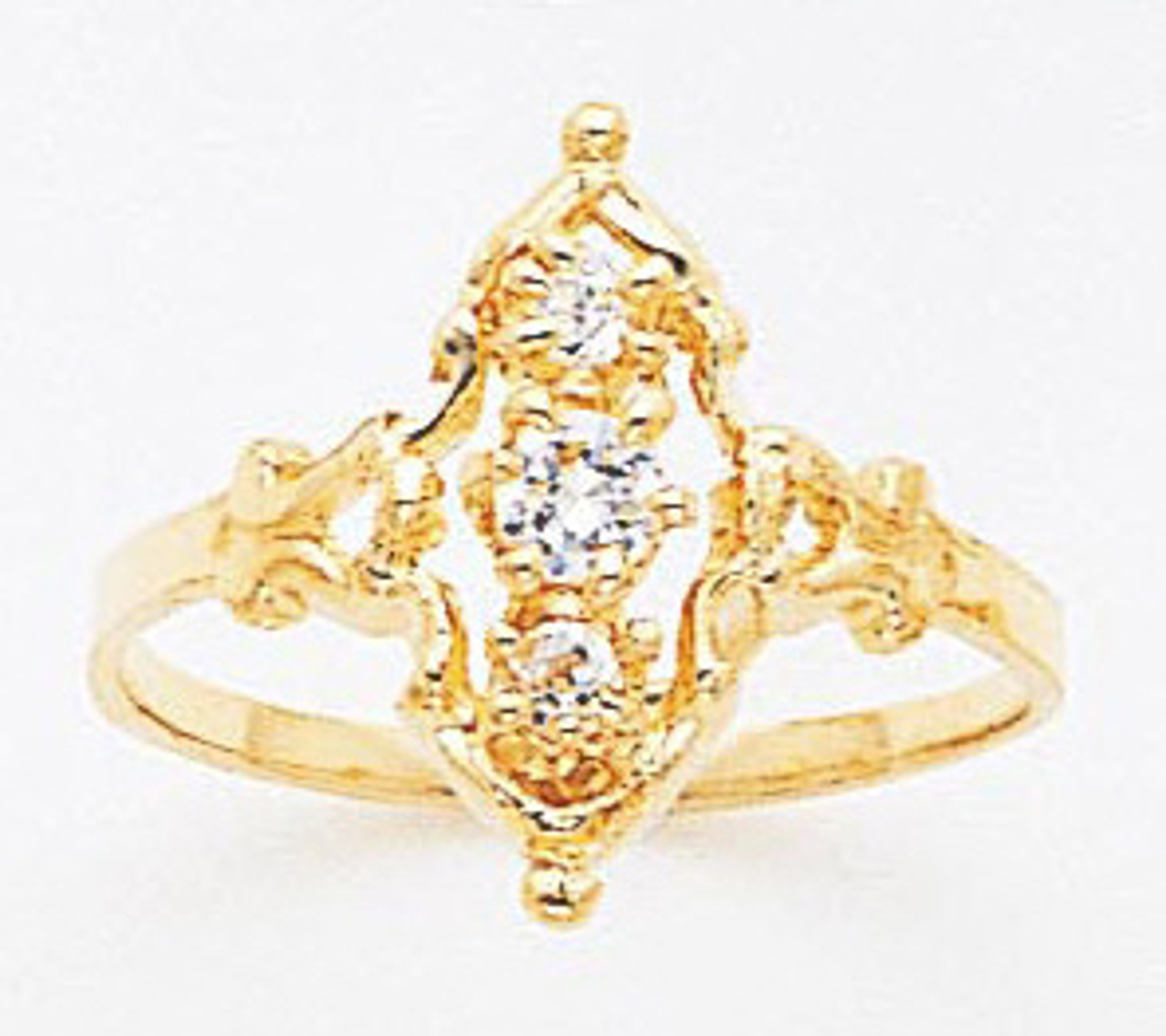 14K Yellow Gold 17Mm Ladies Cubic Zirconia Ring 14K Yellow Gold 17Mm Ladies Cubic Zirconia Ring