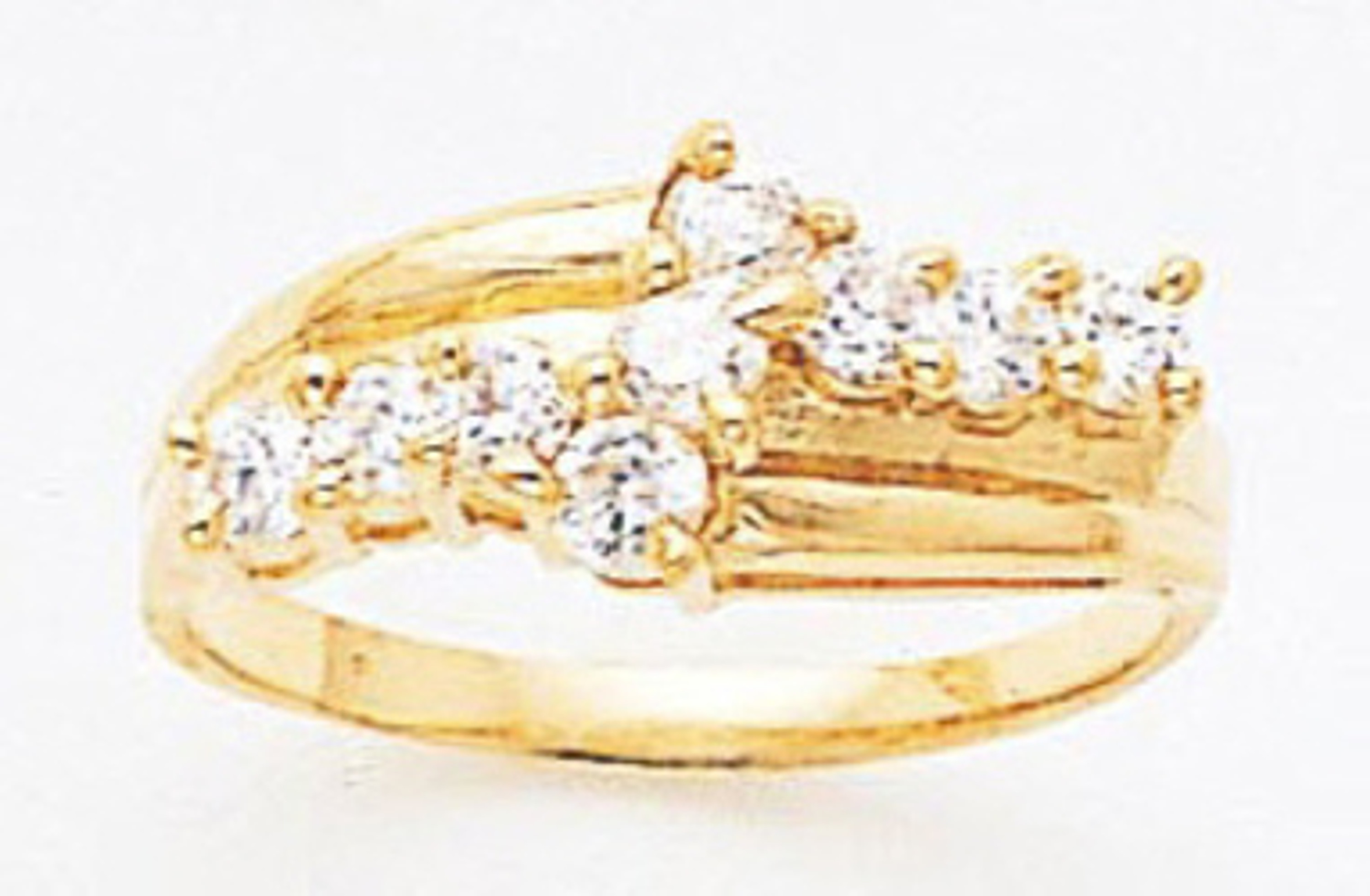 14K Yellow Gold 9Mm Ladies Cubic Zirconia Ring 14K Yellow Gold 9Mm Ladies Cubic Zirconia Ring
