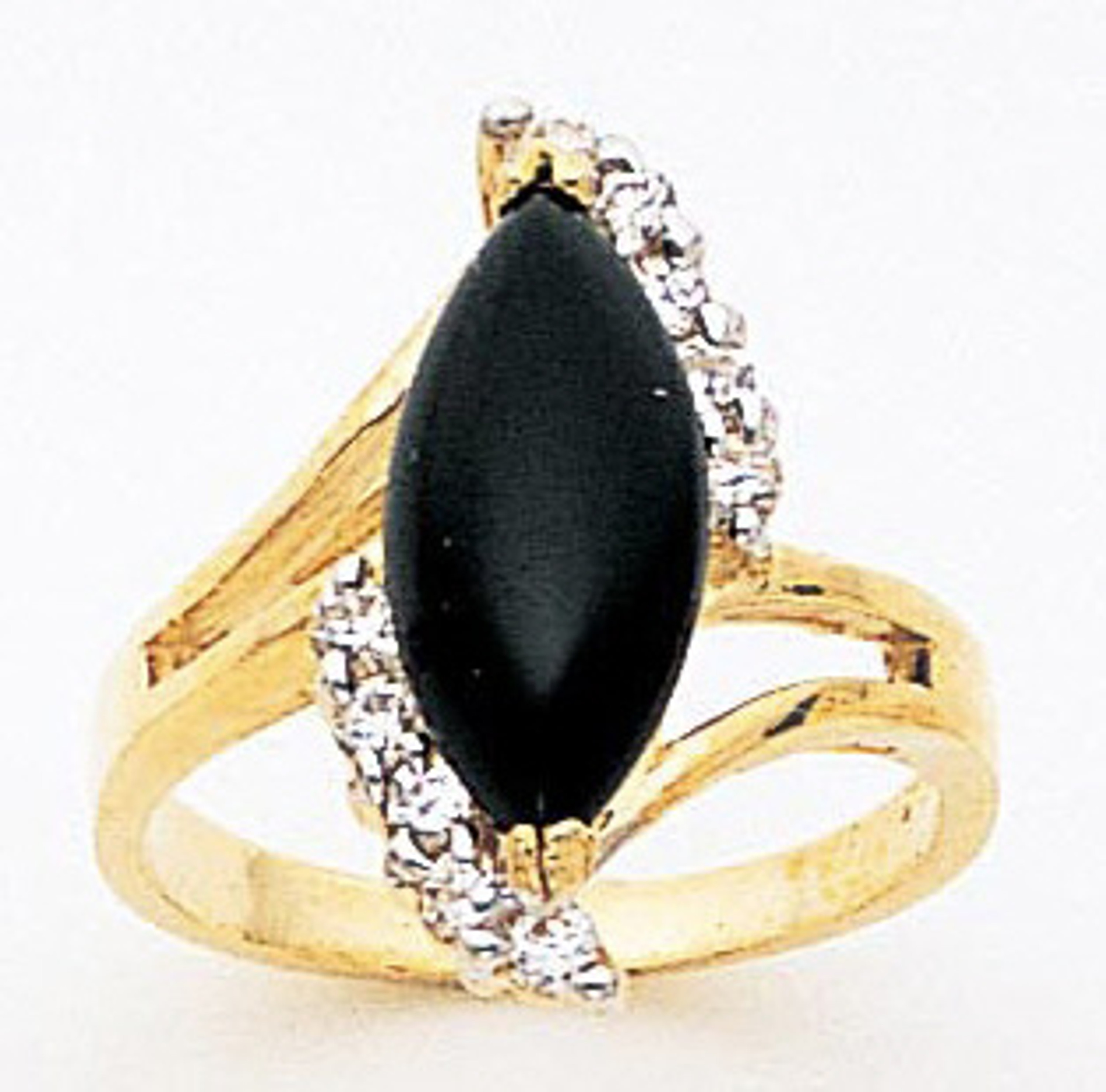 14k Gold Ladies 20mm Wide Prong-set Marquise Onyx Ring 14k Gold Ladies 20mm Wide Prong-set Marquise Onyx Ring