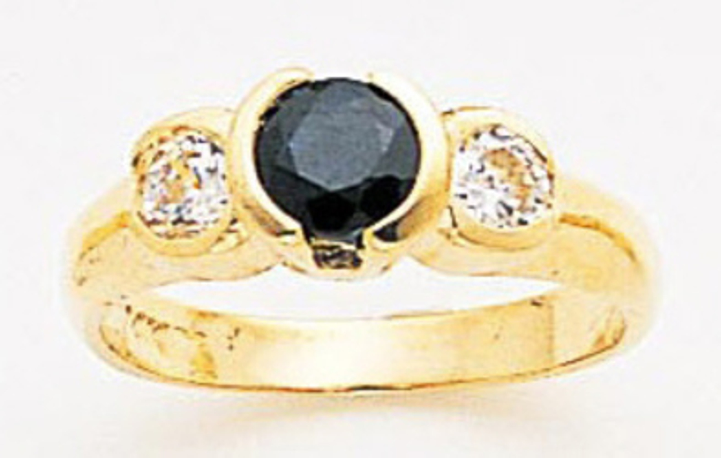 14k Gold Ladies 7mm Genuine Semi-Precious Stones Ring With Cz Accents 14k Gold Ladies 7mm Genuine Semi-Precious Stones Ring With Cz Accents