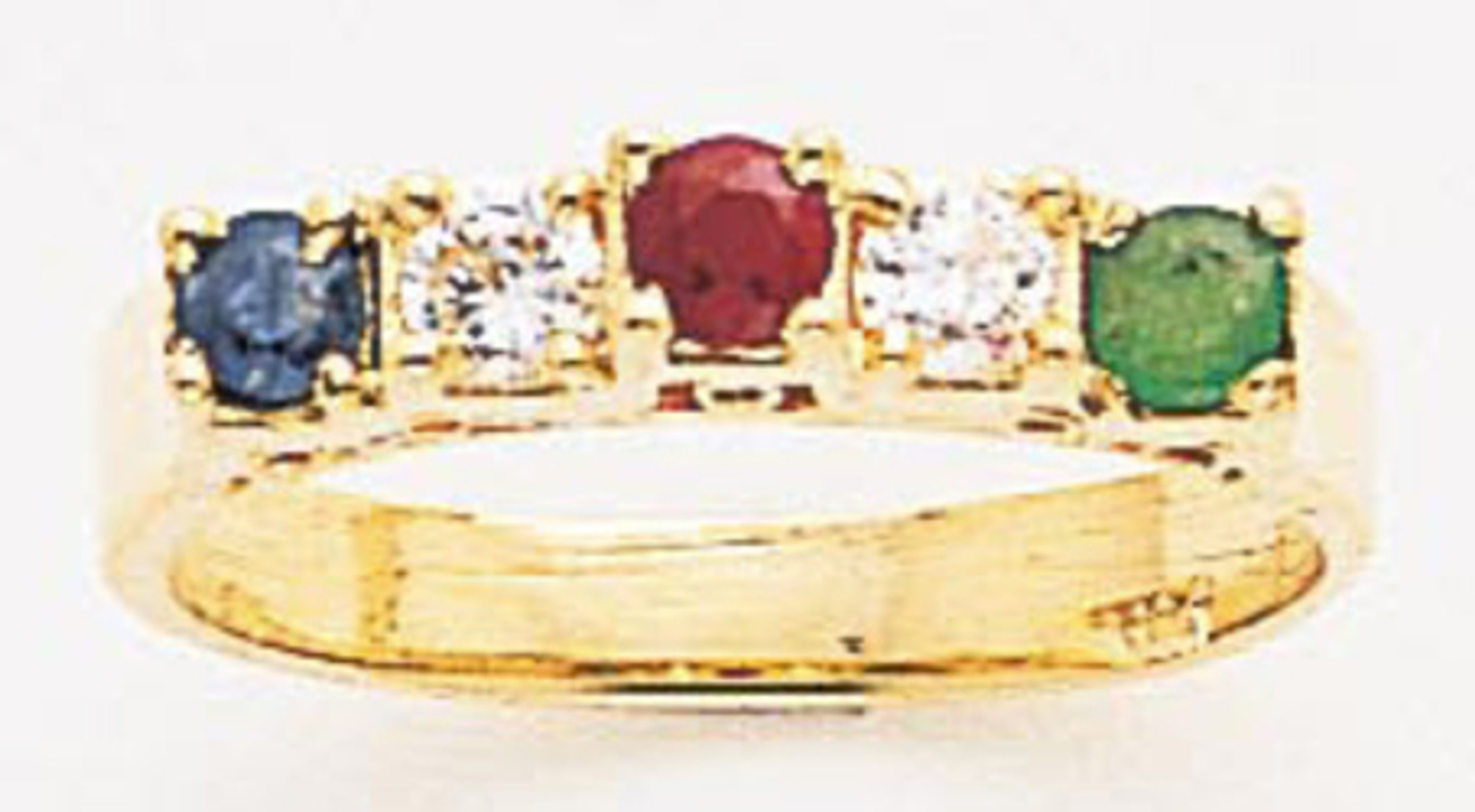 14k Gold Ladies 4mm Genuine Stone With Cz Band 14k Gold Ladies 4mm Genuine Stone With Cz Band