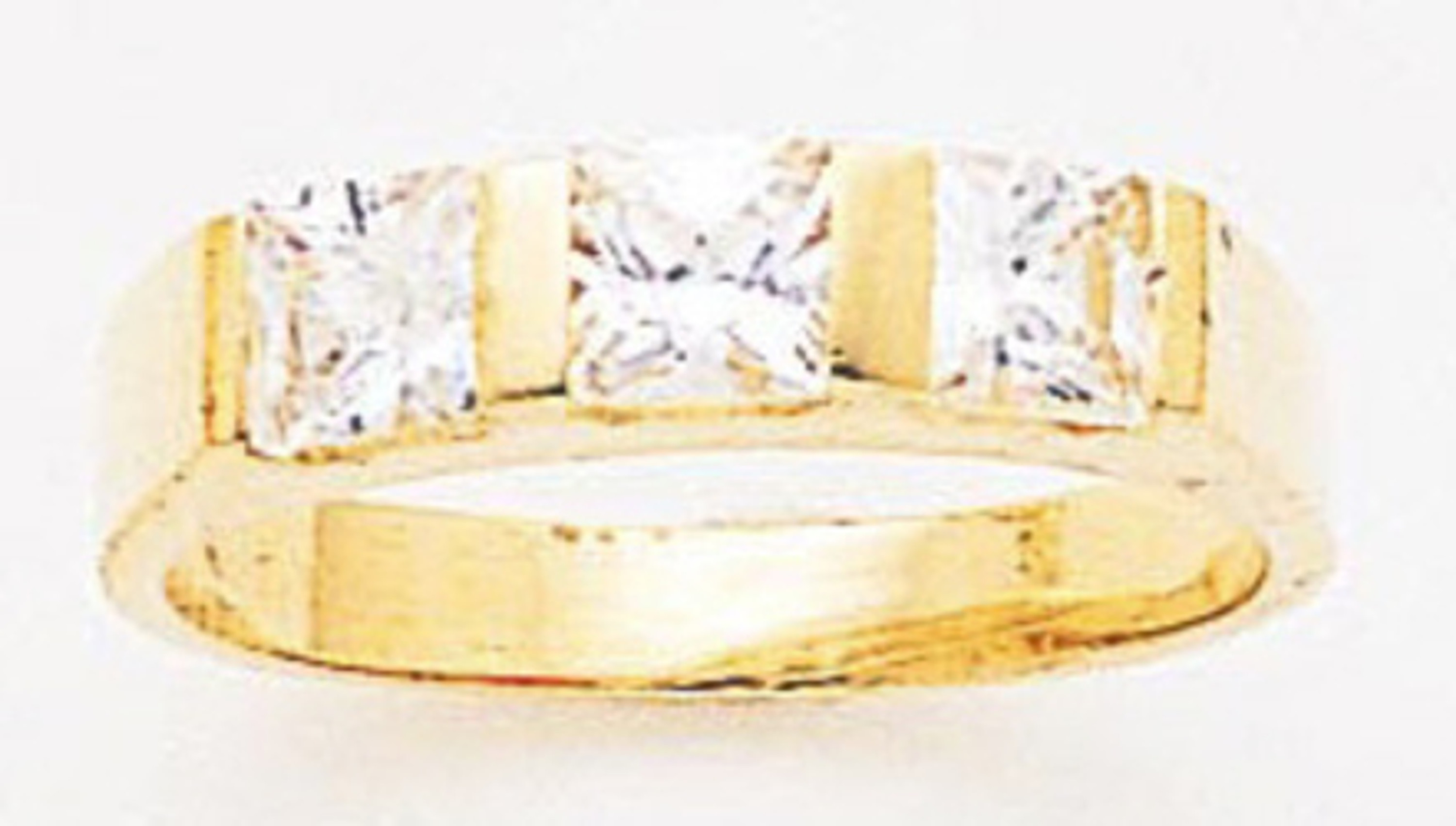 14k Gold Ladies Genuine Stone 5mm W Band Ring With Cz 14k Gold Ladies Genuine Stone 5mm W Band Ring With Cz