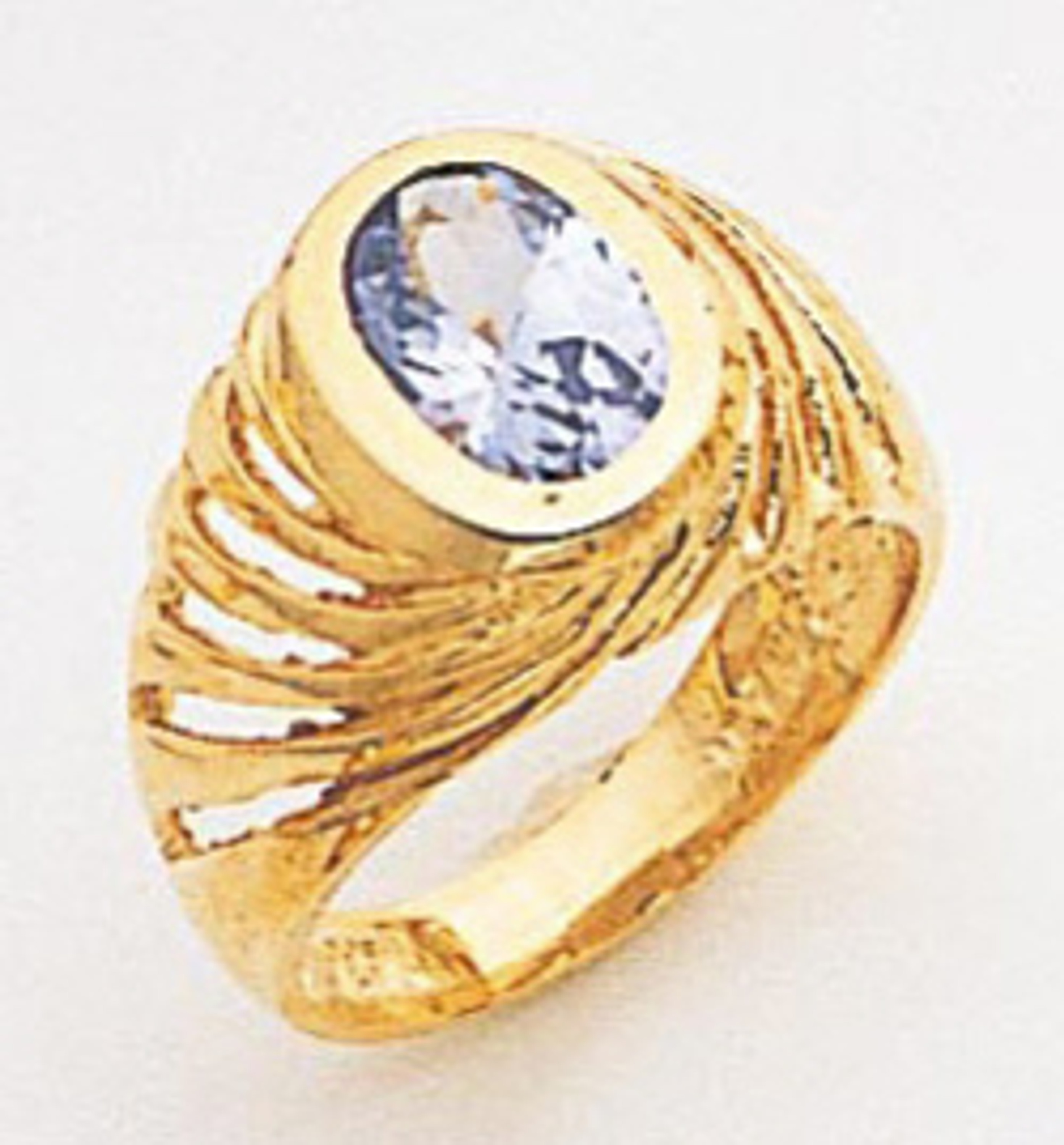 14k Gold Children Cz Center Stone Swirl Ring 14k Gold Children Cz Center Stone Swirl Ring