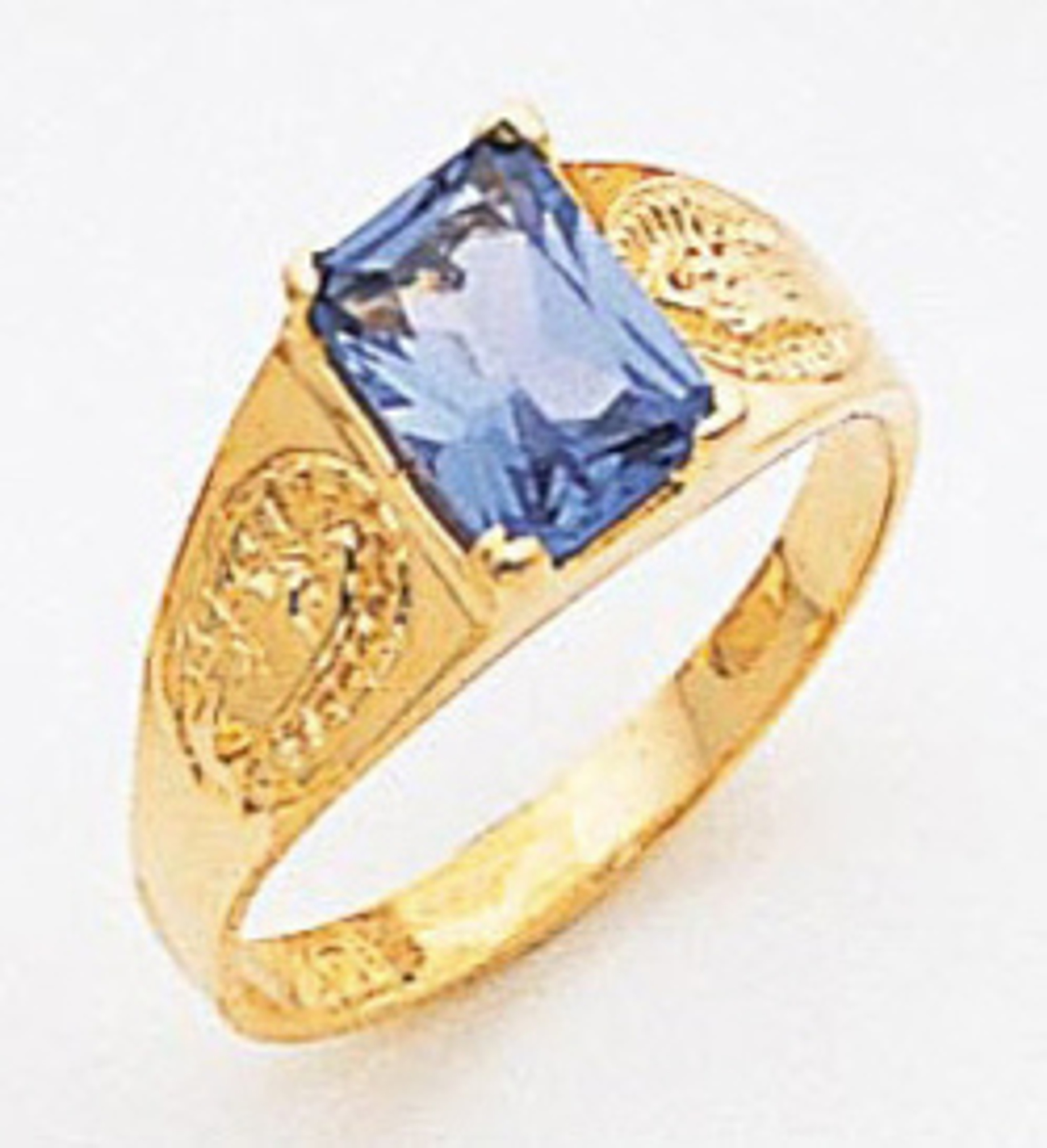 14k  Gold 8mm  Children Man Made Blue Topaz Center Stone Virgin Mary Ring 14k  Gold 8mm  Children Man Made Blue Topaz Center Stone Virgin Mary Ring