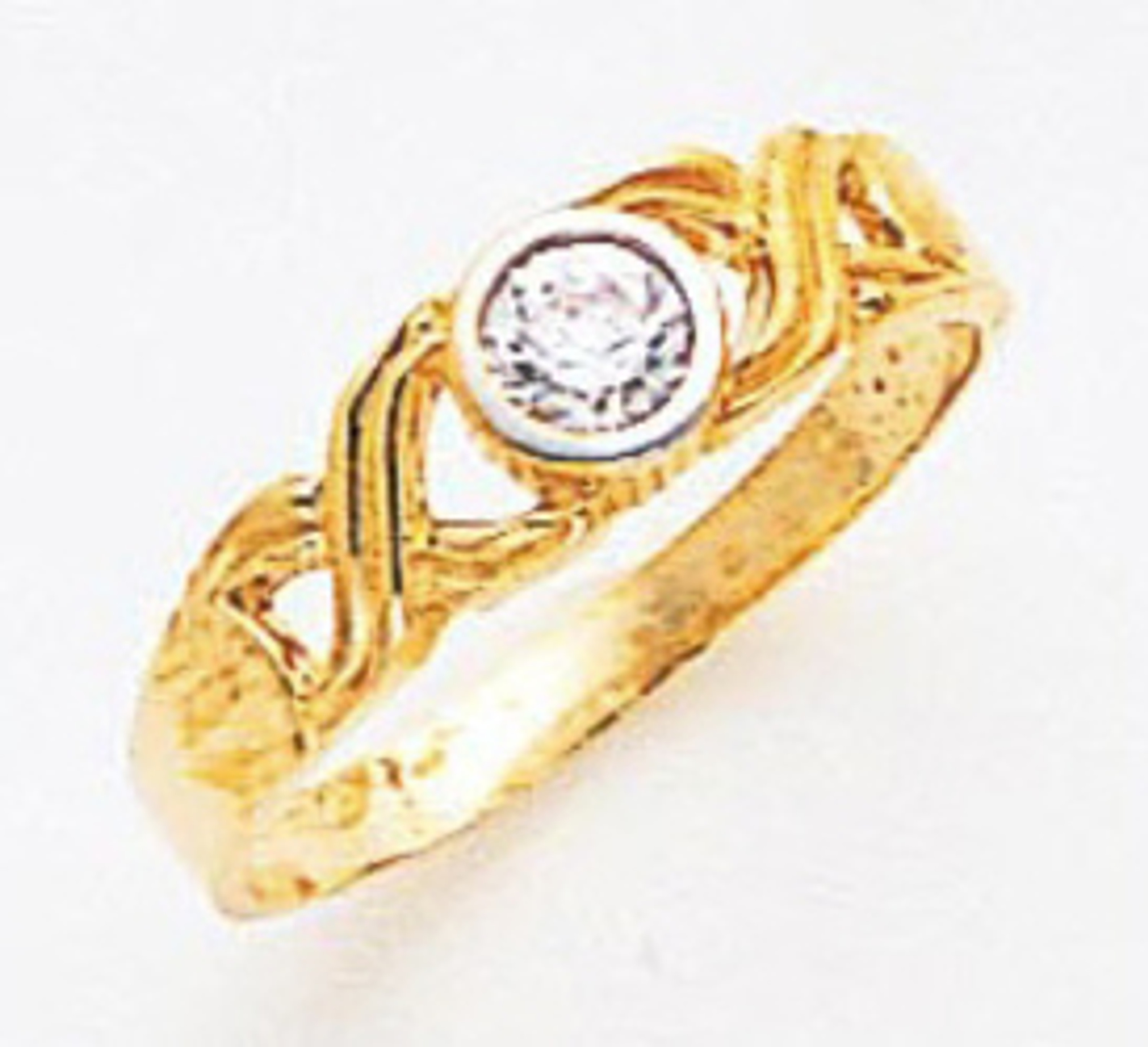14k Gold Two-tone Children XO Design Cubic Zirconia Ring 14k Gold Two-tone Children XO Design Cubic Zirconia Ring