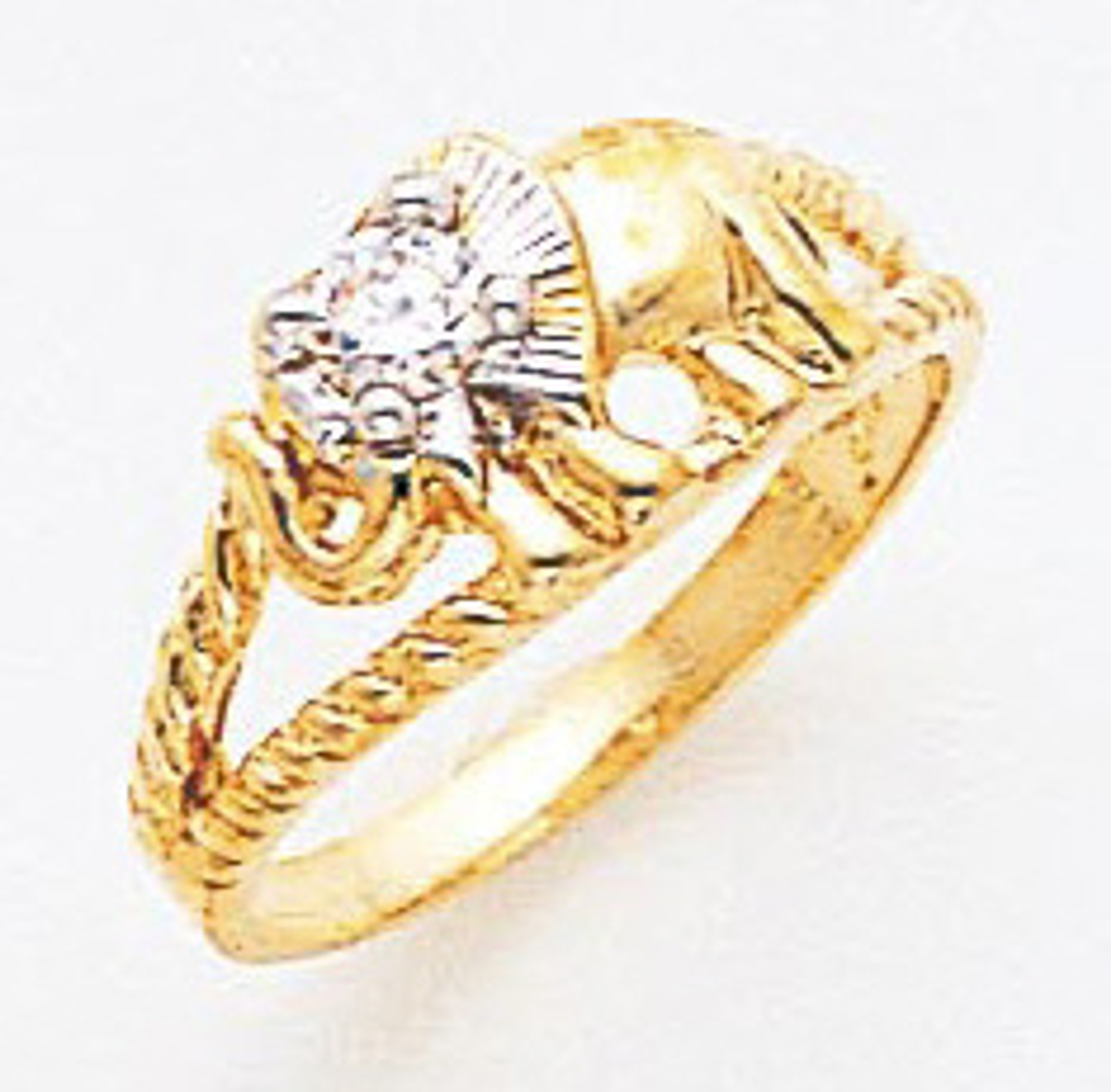 14k Gold Two-tone Children Cz Elephant Ring 14k Gold Two-tone Children Cz Elephant Ring