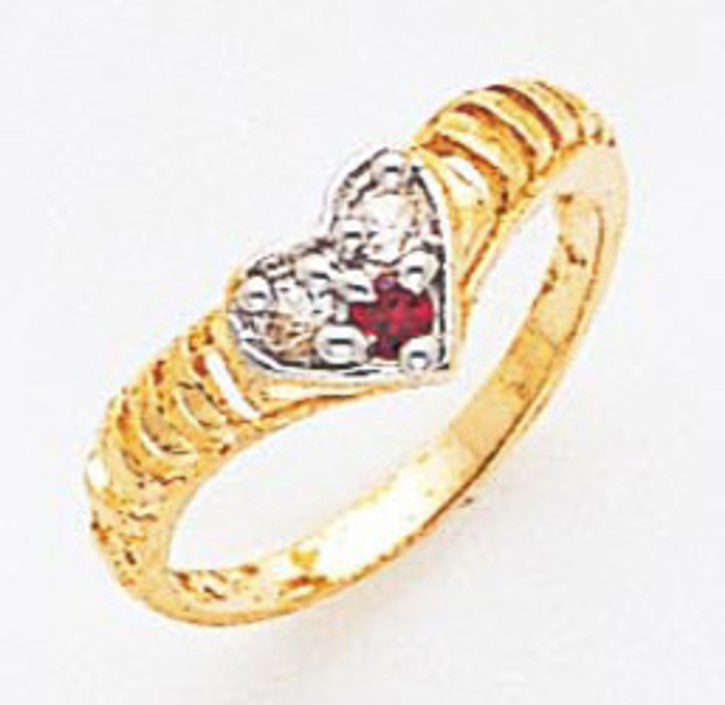 14k Gold 6mm Children Cz Heart Ring 14k Gold 6mm Children Cz Heart Ring