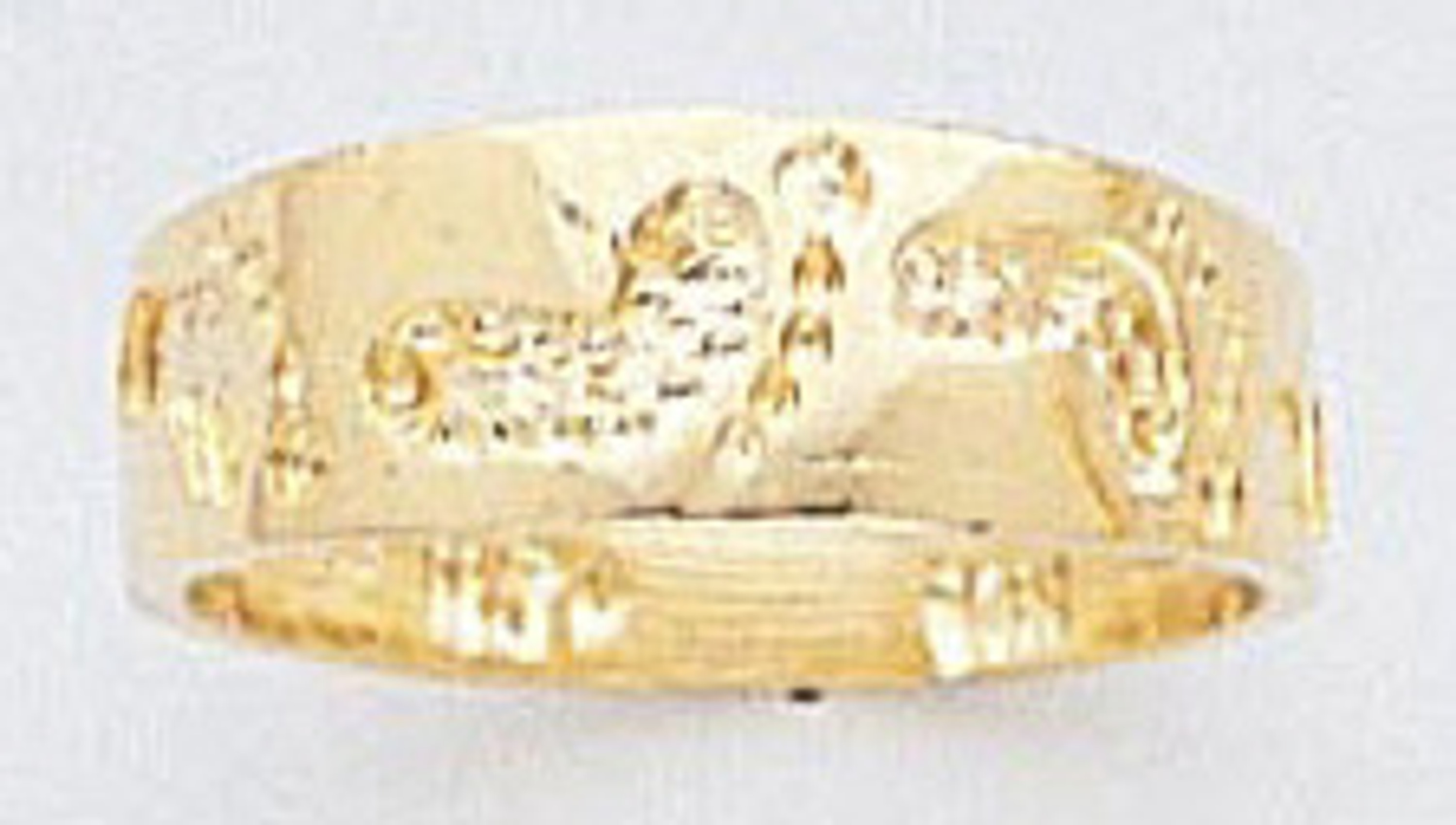 14k Gold  5mm Baby Ring With Foot Print 14k Gold  5mm Baby Ring With Foot Print