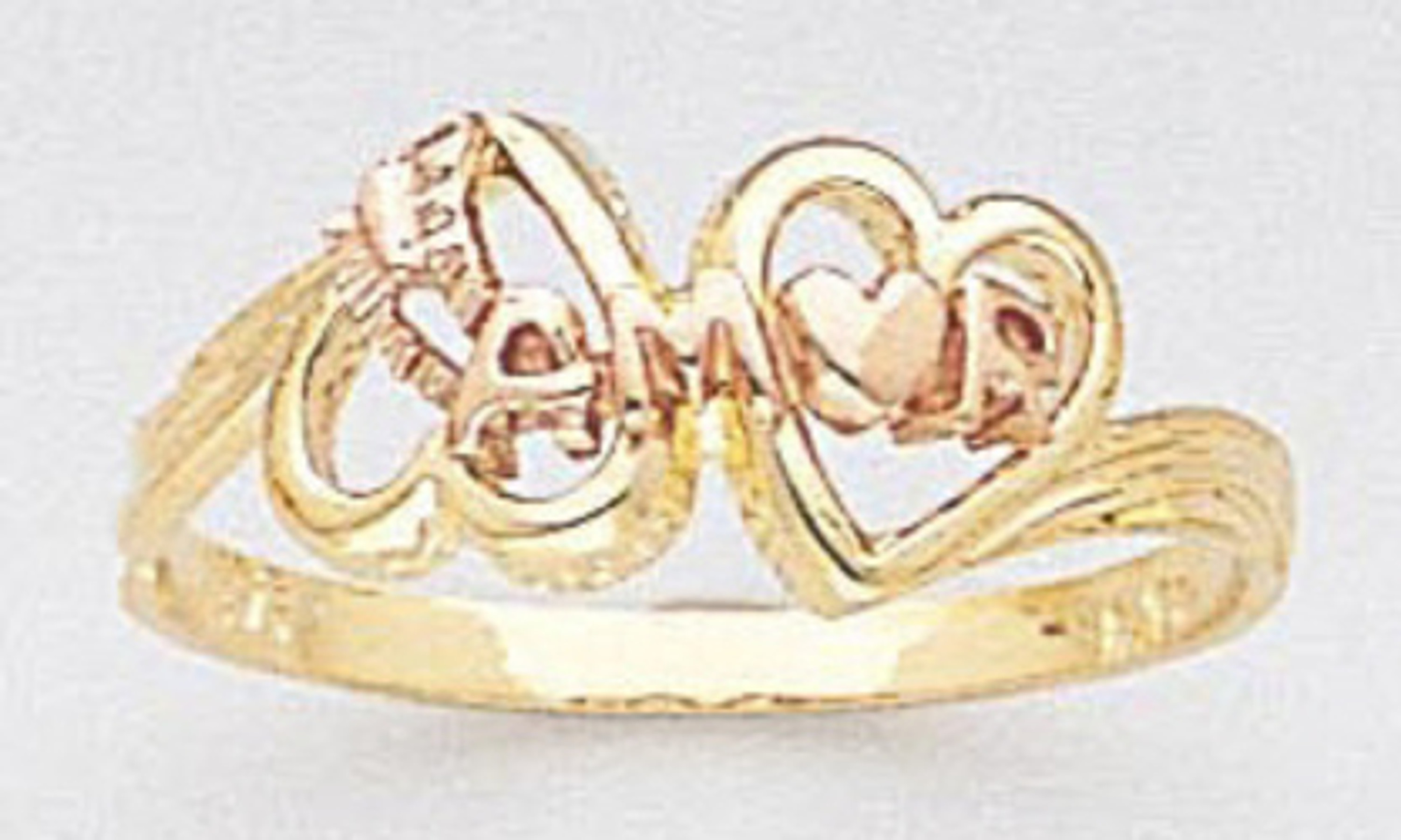 14k Gold Ladies Tri-color Double Heart Amor Ring 14k Gold Ladies Tri-color Double Heart Amor Ring