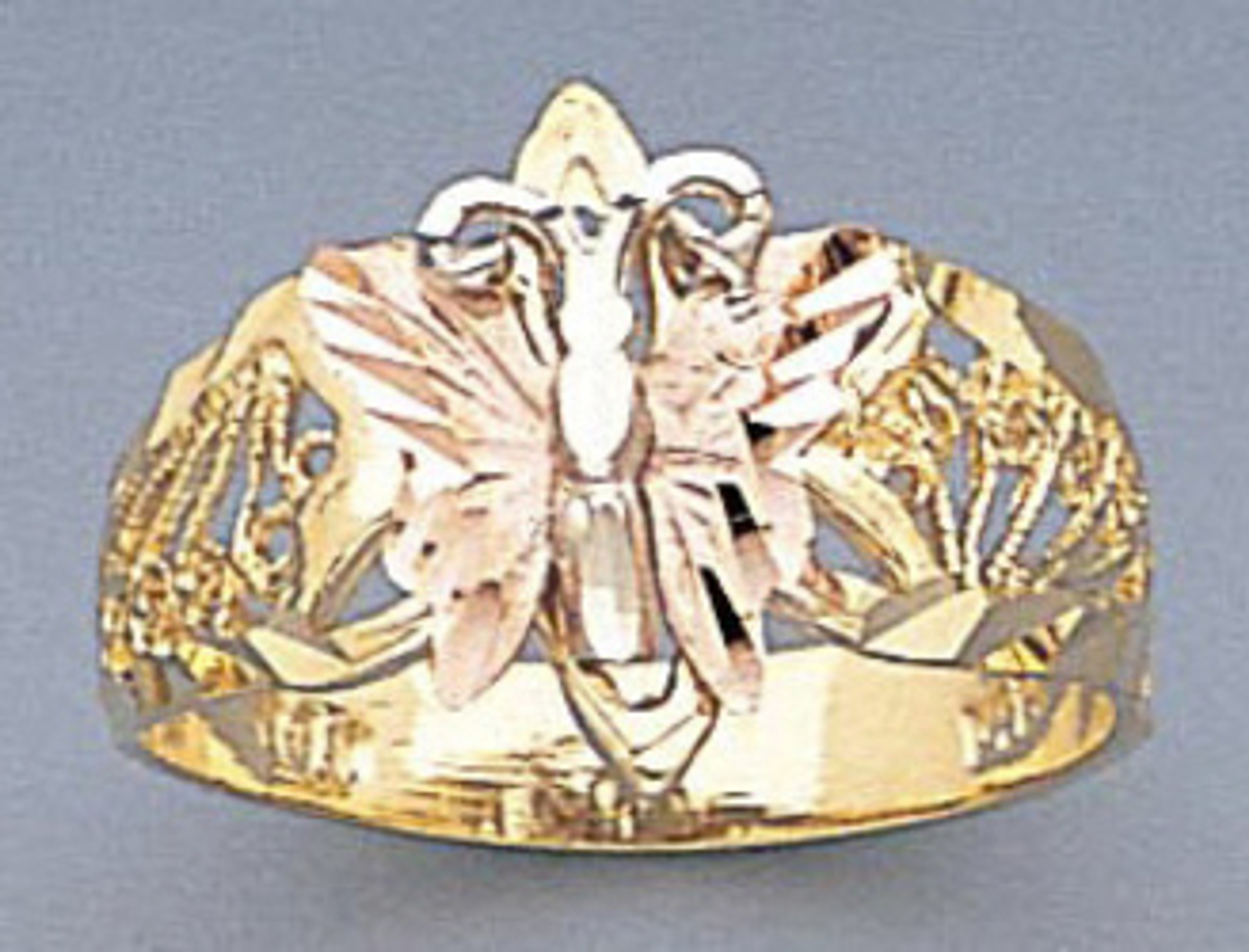 14k Gold13mm Ladies Tri-color Butterfly Ring 14k Gold13mm Ladies Tri-color Butterfly Ring