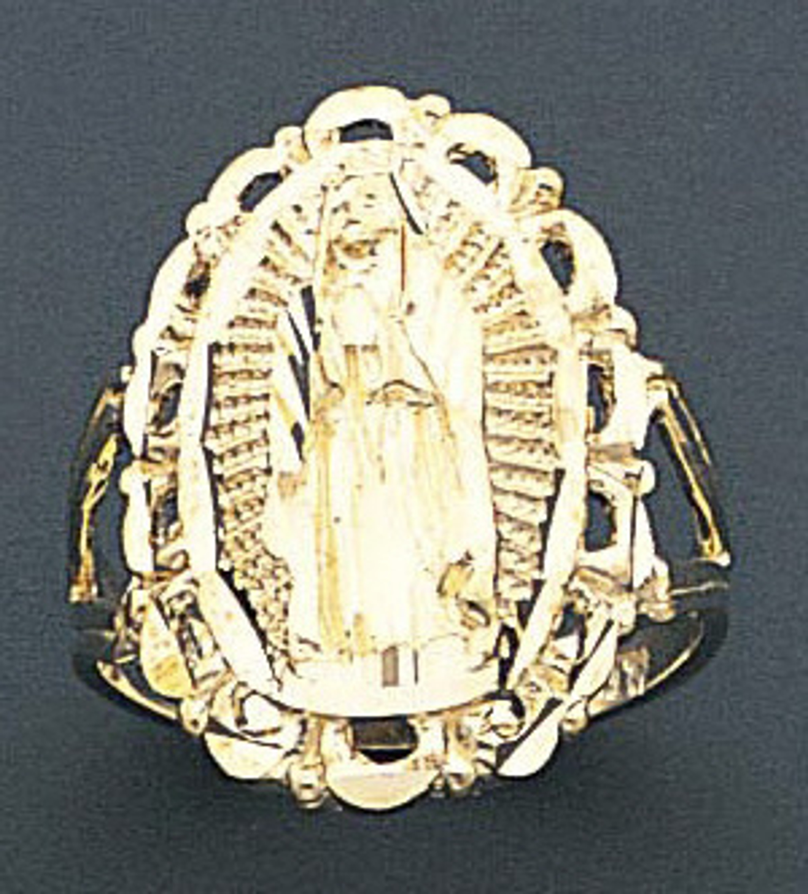 14k Gold 21mm Ladies Diamond Cut Virgin Mary Ring 14k Gold 21mm Ladies Diamond Cut Virgin Mary Ring