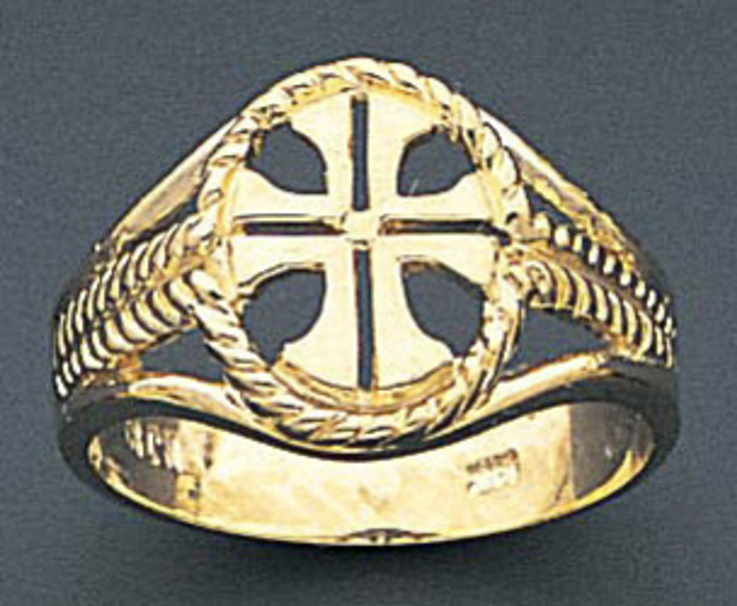 14k Gold  Diamond Cut Cross Ring 14k Gold  Diamond Cut Cross Ring