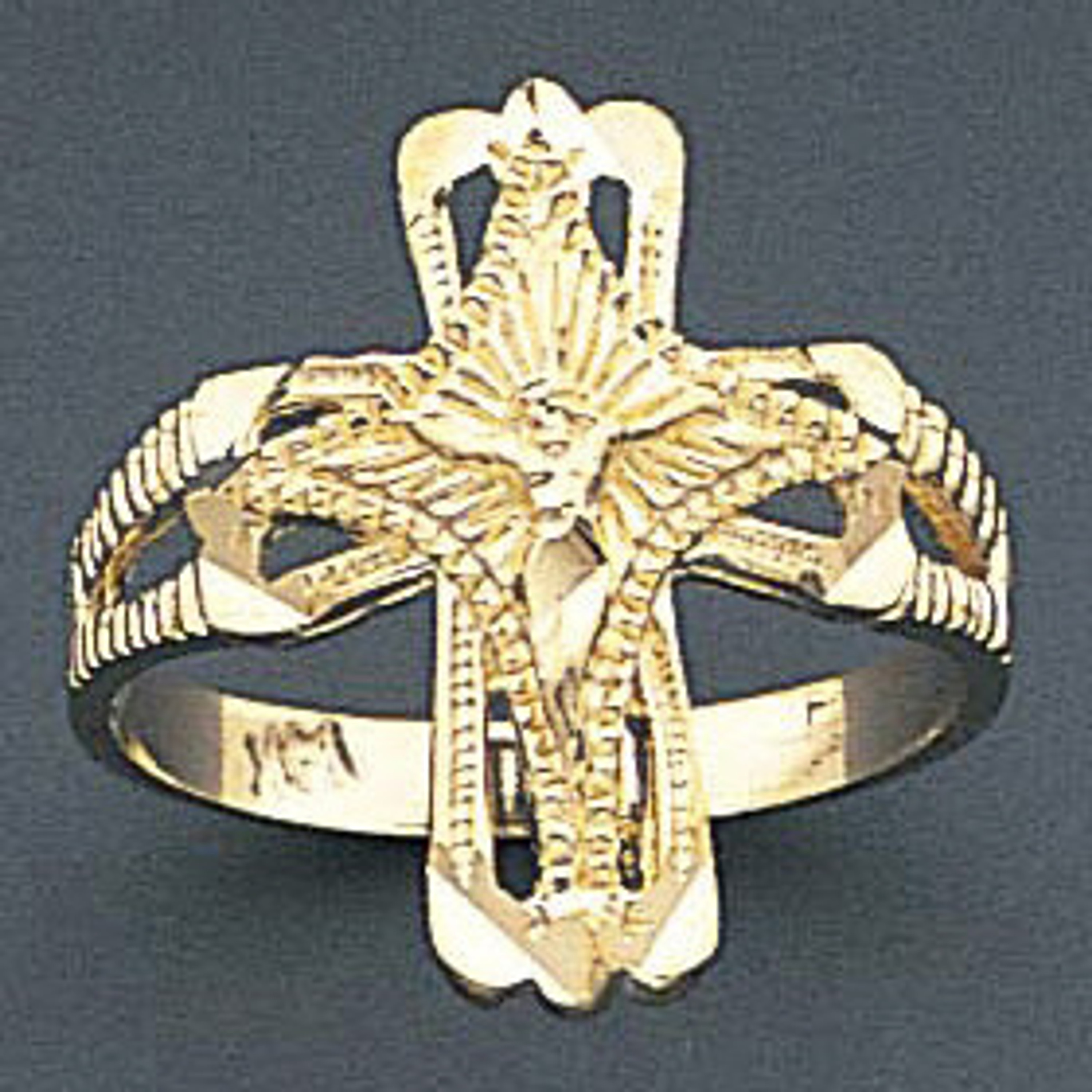 14k Gold Diamond Cut Crucifix Ring 14k Gold Diamond Cut Crucifix Ring