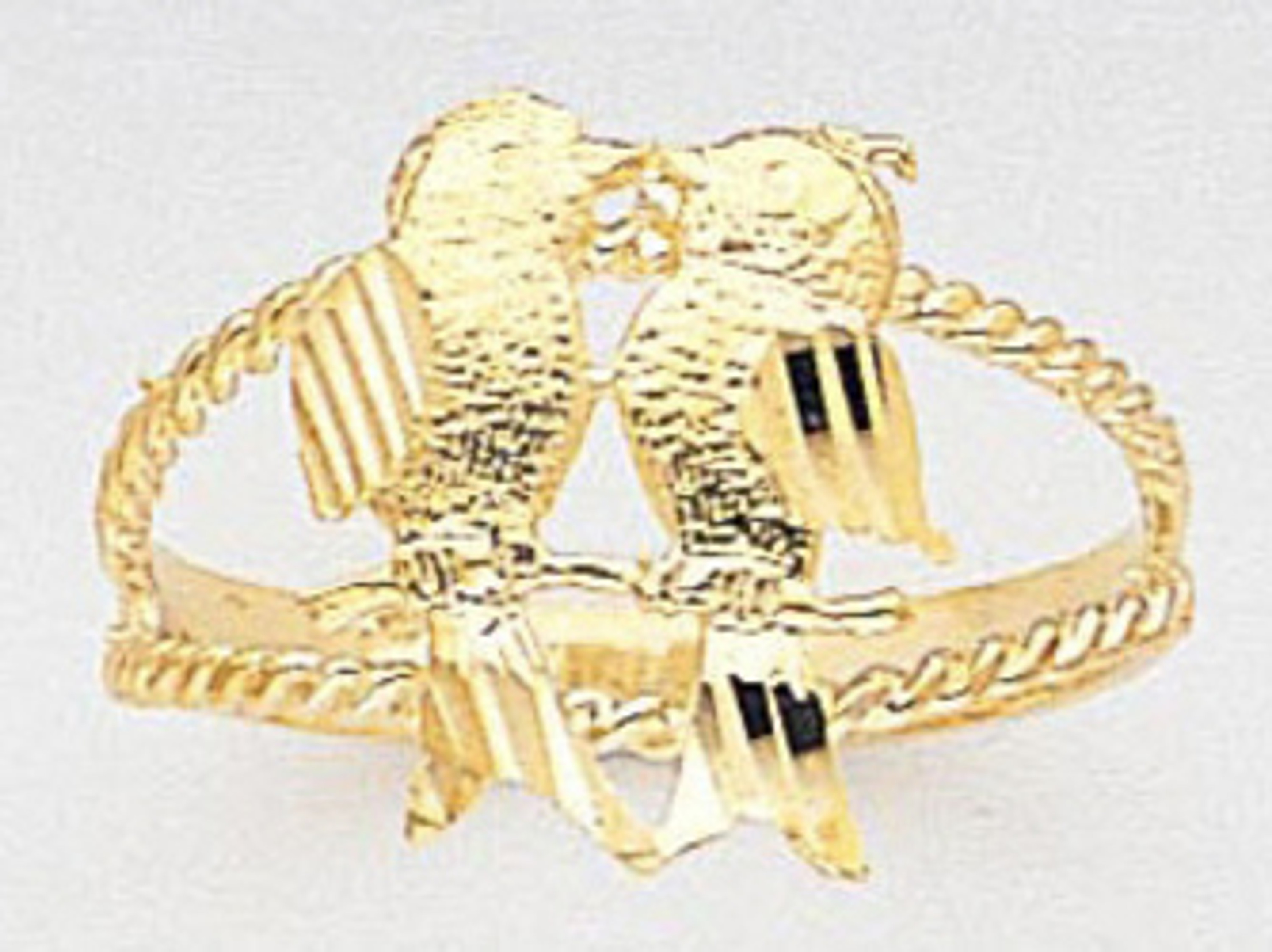 14k Gold Ladies Diamond Cut 15mm Lovebirds Ring 14k Gold Ladies Diamond Cut 15mm Lovebirds Ring