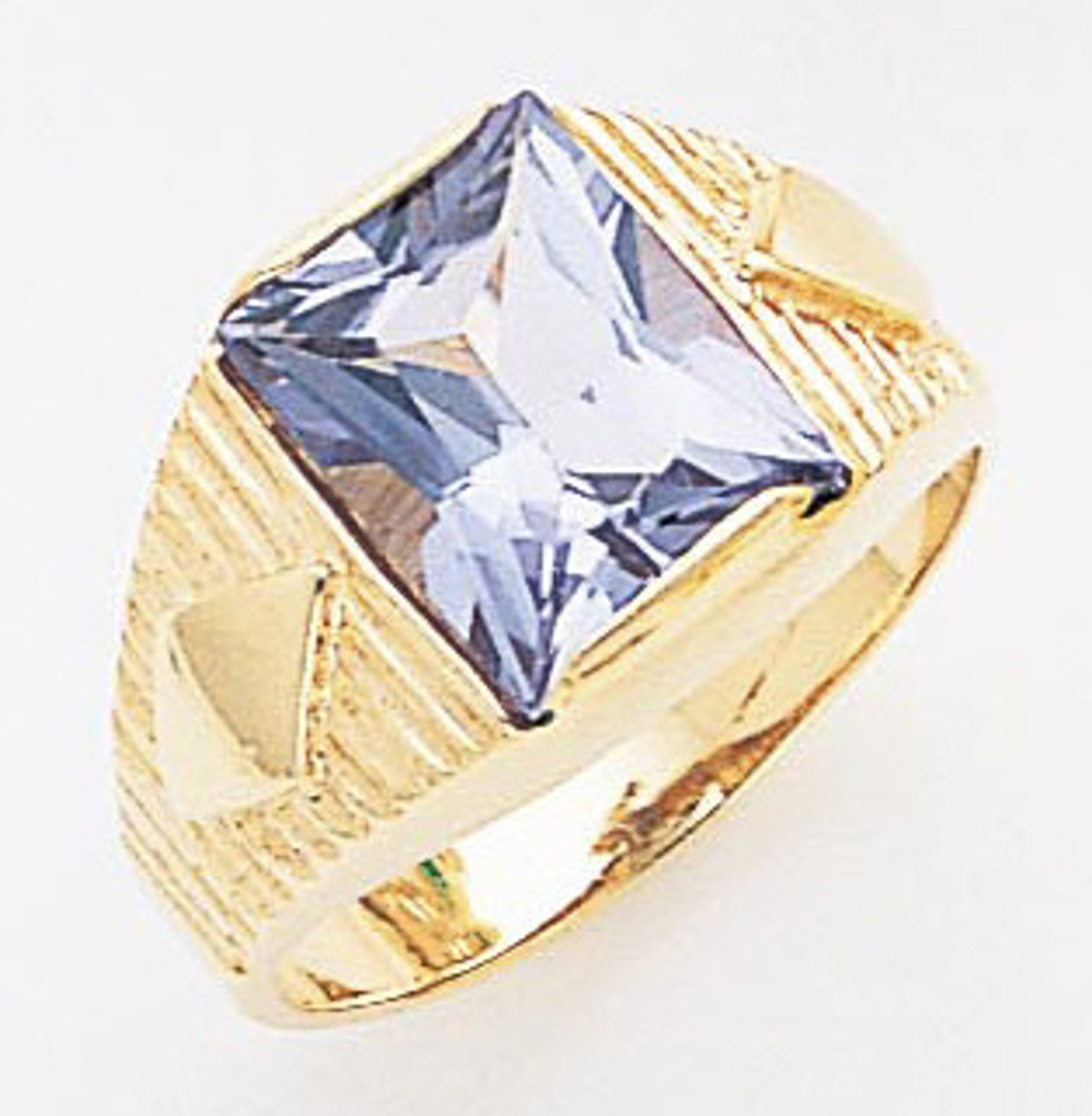 14k Yellow Gold  13mm Men's Square Synthetic Amethyst Center Stone Ring 14k Yellow Gold  13mm Men's Square Synthetic Amethyst Center Stone Ring