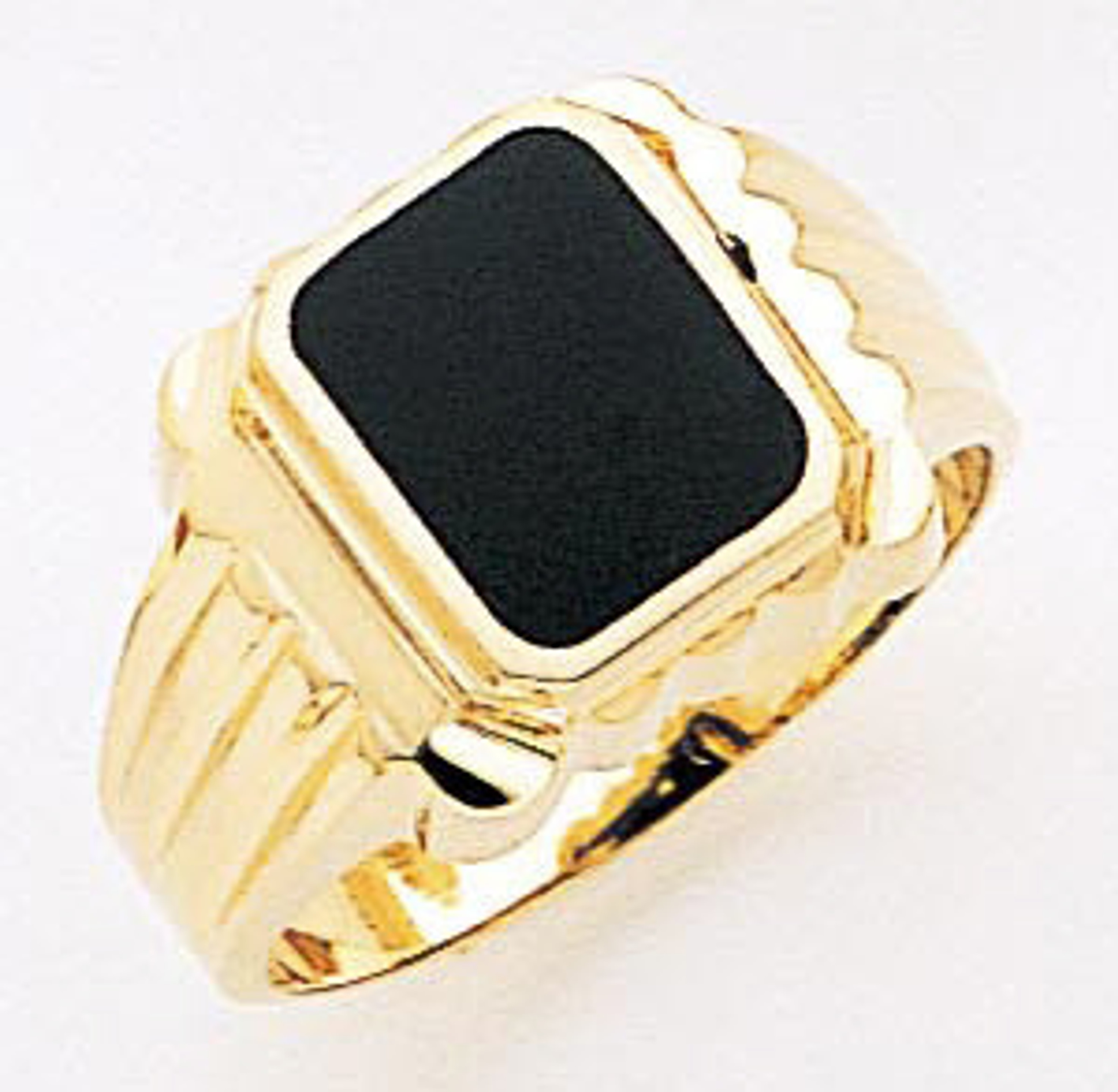 14k Yellow Gold 12mm Men's Square Onyx Ring 14k Yellow Gold 12mm Men's Square Onyx Ring