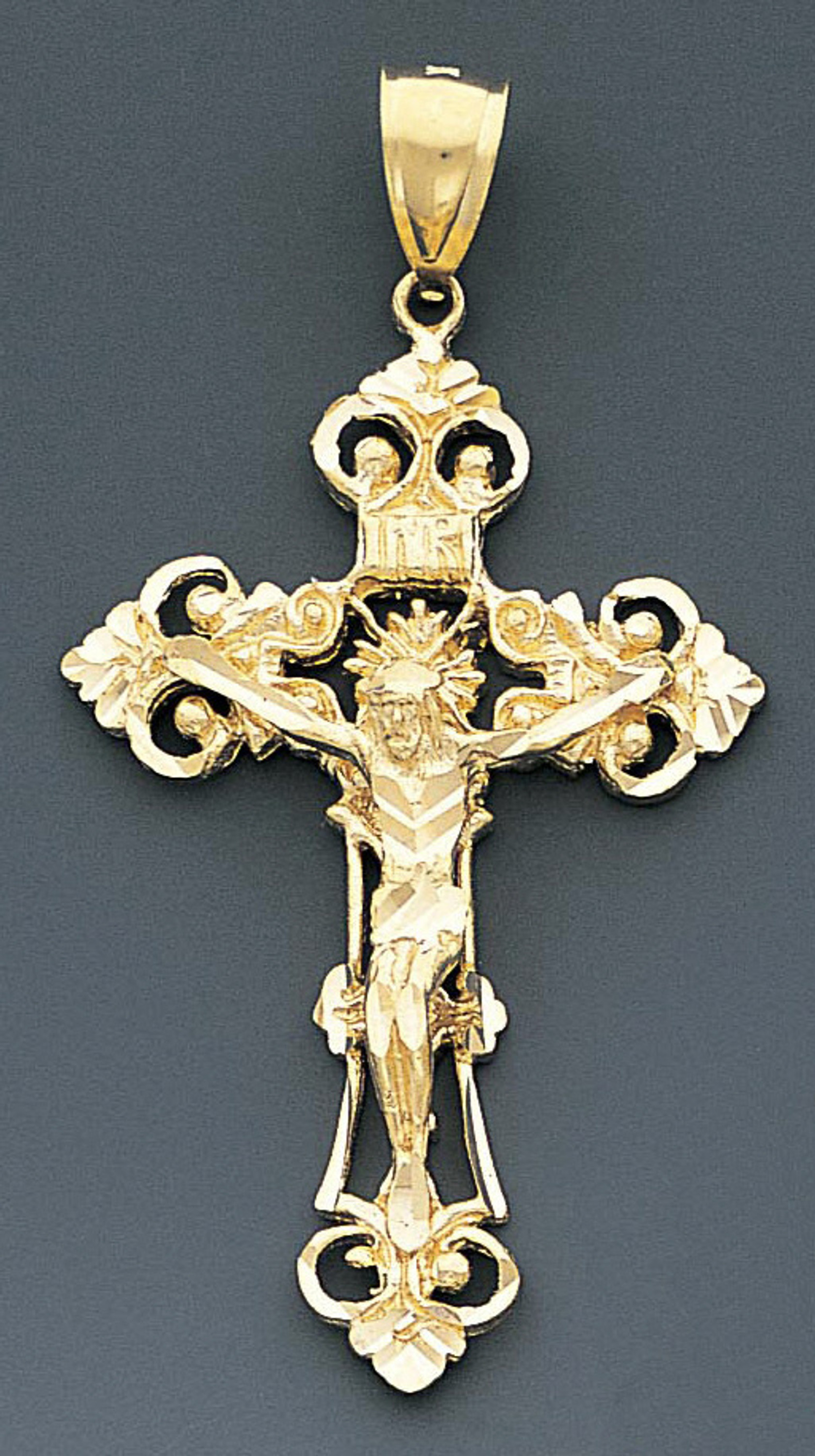 14k Gold Diamond Cut Crucifix Pendant 35mm W X 66mm H 14k Gold Diamond Cut Crucifix Pendant 35mm W X 66mm H